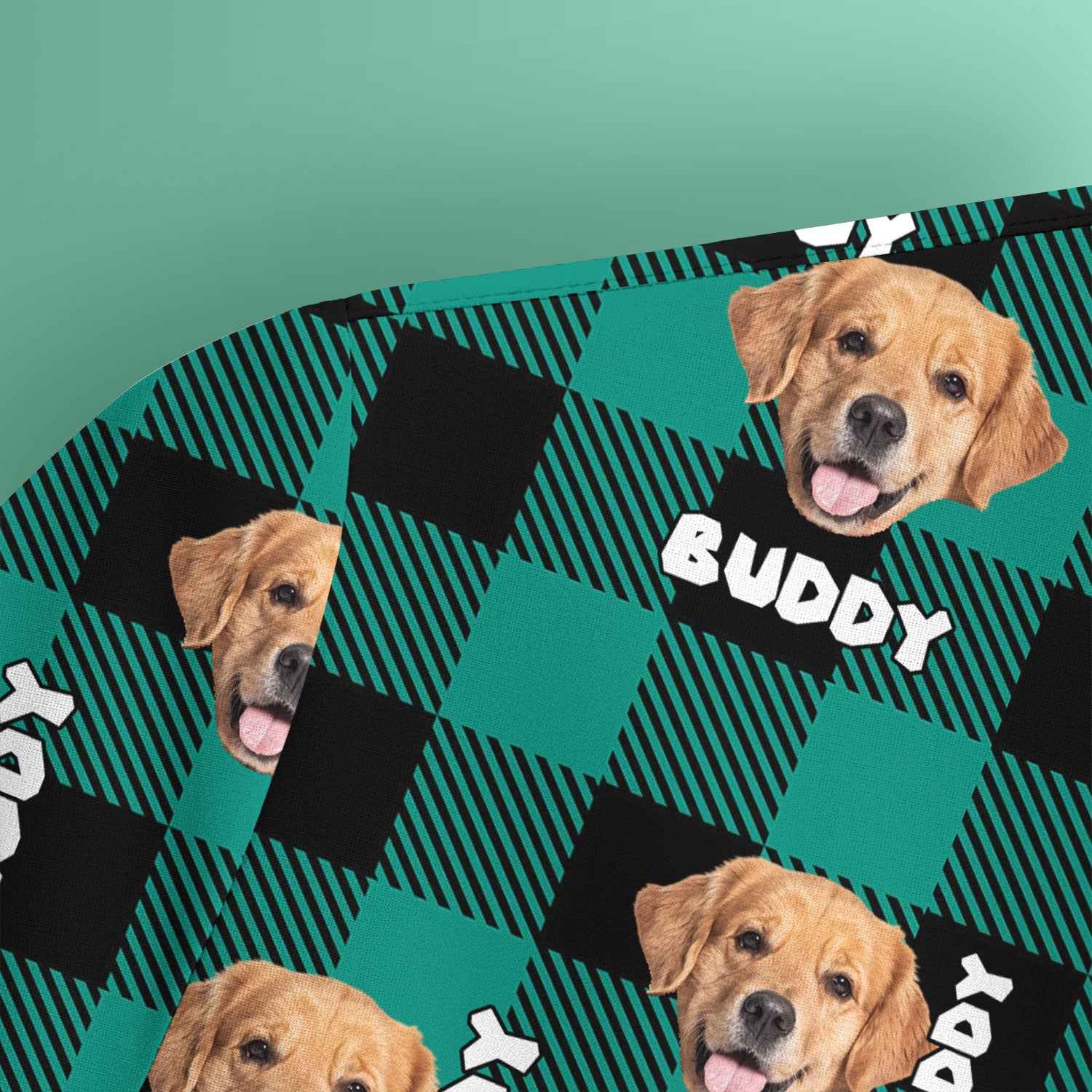 Custom Dog Face Scrub Top, Personalized Pet Photo Checkered Pattern Shirt, Custom Name Vet Tech Gift For Nursing