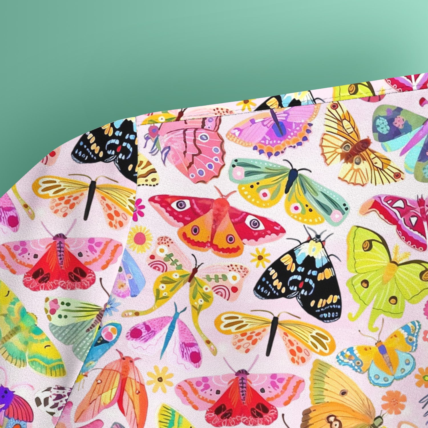 Cute Bright Butterfly Moth Floral Scrub Top, Comfortable Scrubs for Nurses