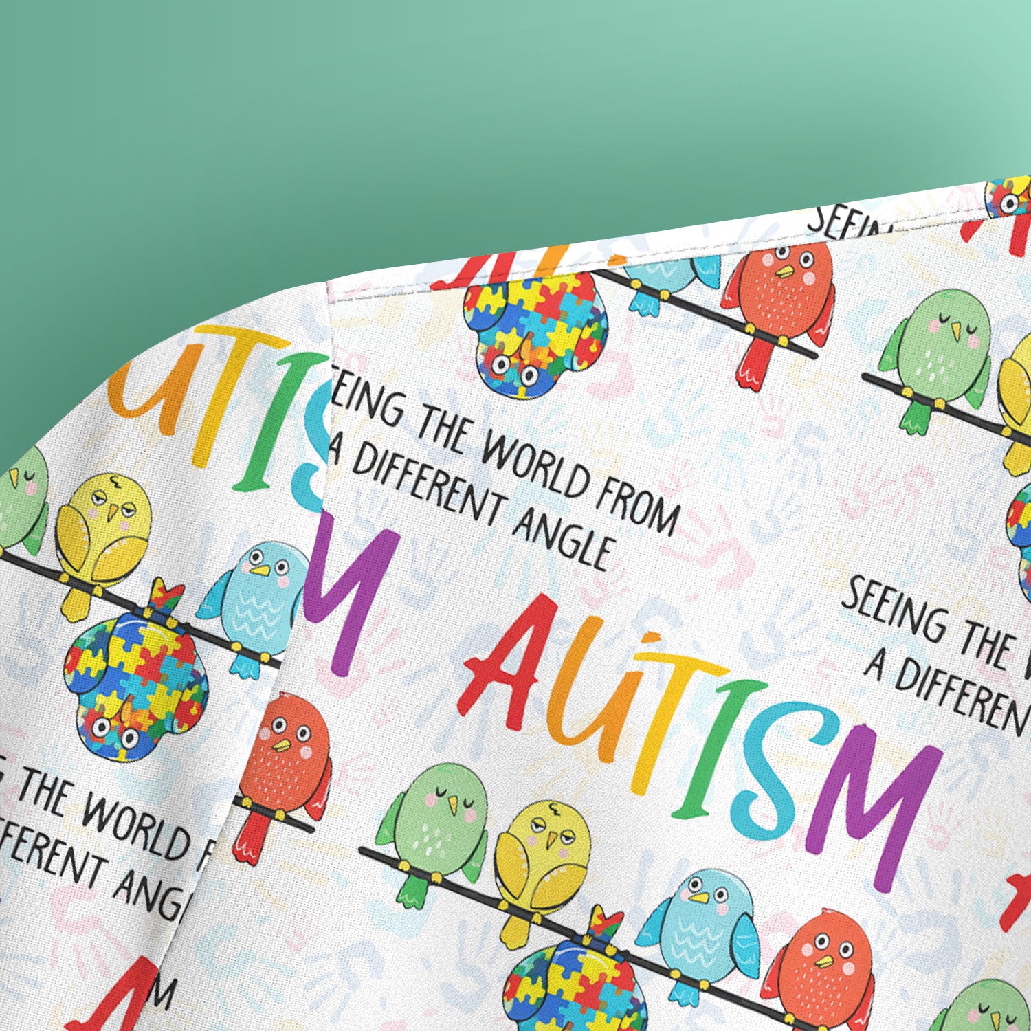 Autism Seeing The World From A Different Angle Birds Scrub Top ,Comfortable Scrubs for Nurses