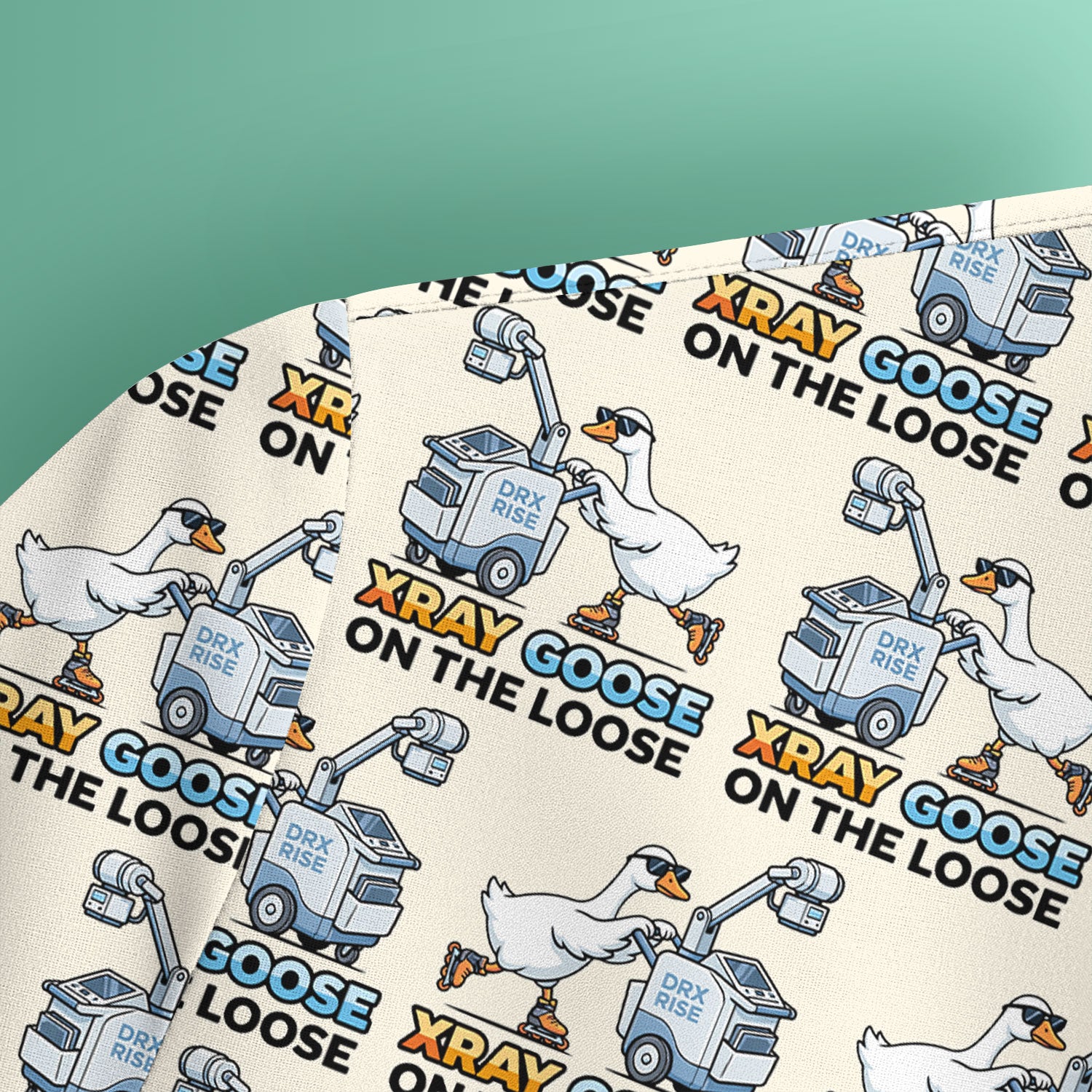Funny Xray Goose On The Loose Pattern Scrub Top, Comfortable Scrubs for Nurses