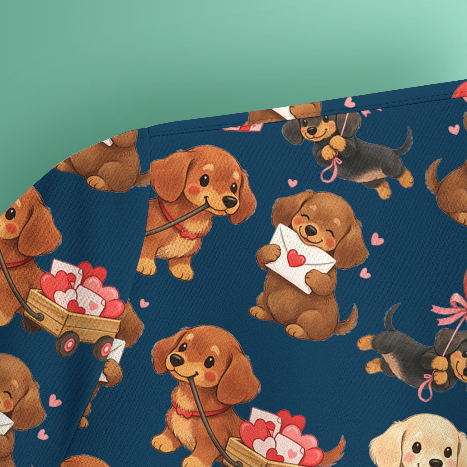 Cute Dachshund Nurse Scrub Top For Nurses, Wiener Dog Pattern Nurse Shirt, Breathable Fabrics Nursing Uniform