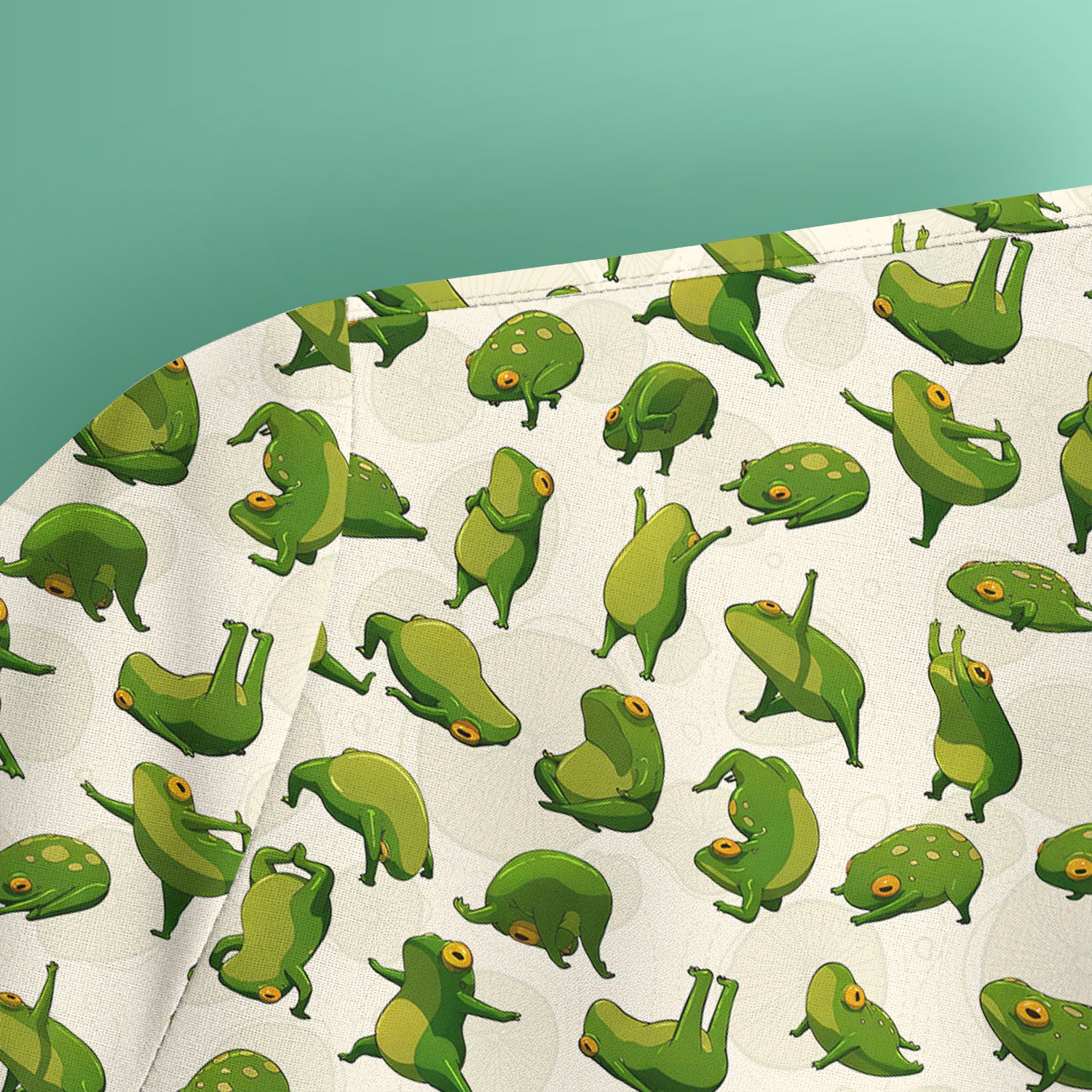 Cute Frog Cartoon Pattern Scrub Top, Comfortable Scrubs for Nurses