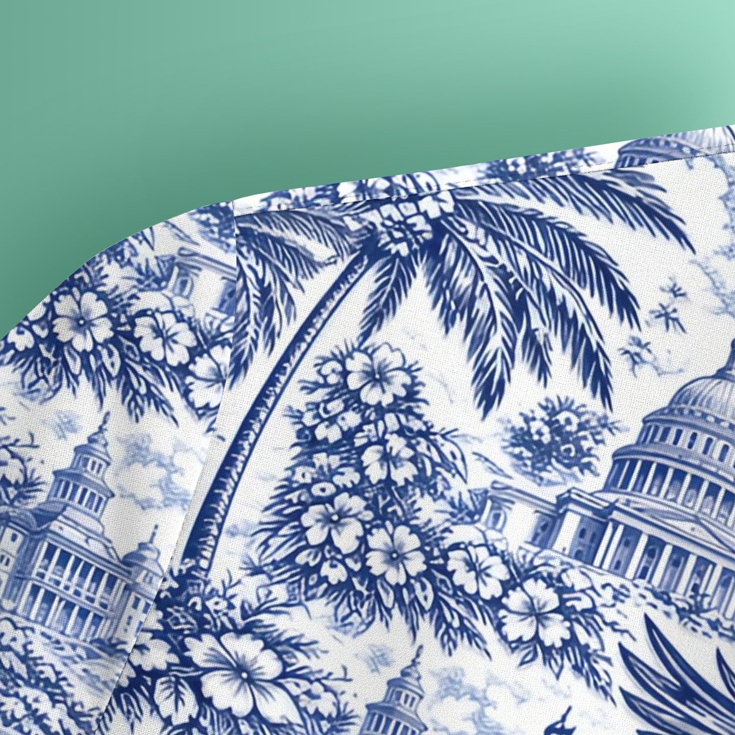 Patriotic America Heritage Toile Pattern Scrub Top, Breathable Fabrics Nursing Uniform