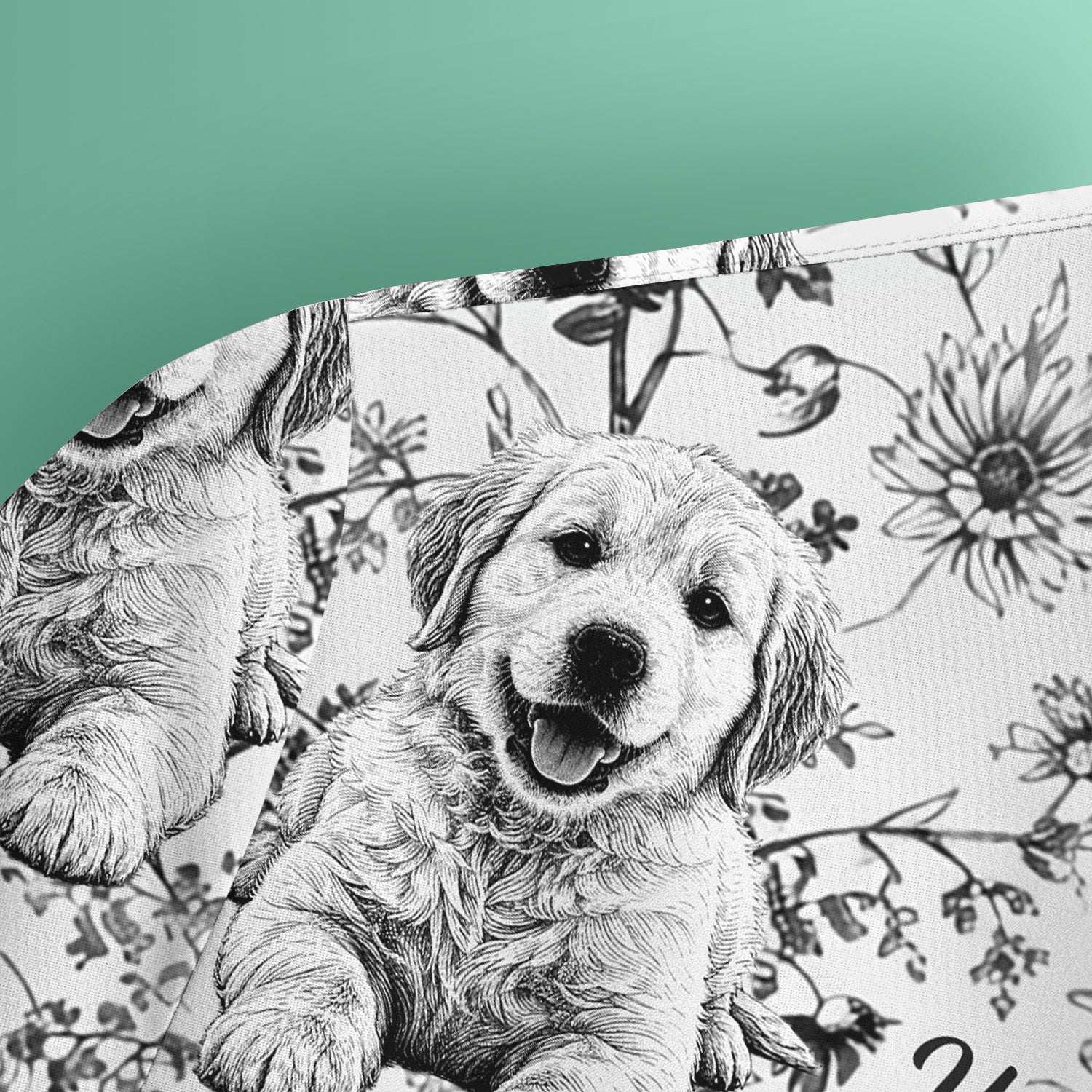 Personalized Custom Pet Photo Name Floral Pattern Scrub Top, Breathable Fabrics Nursing Uniform
