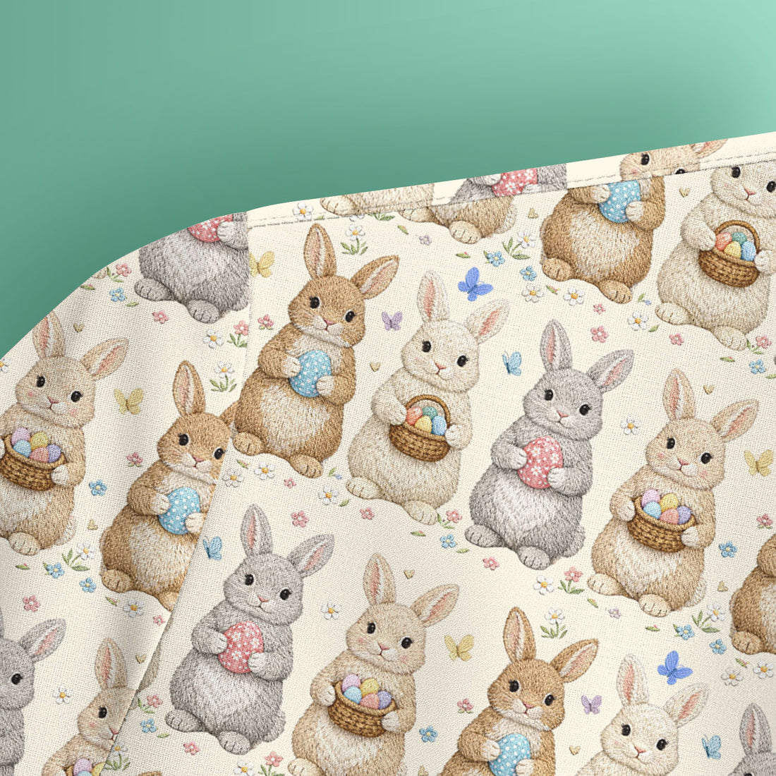 Easter Bunny Basket Pastel Print Scrubs Nurses, Breathable Fabrics Nursing Uniform