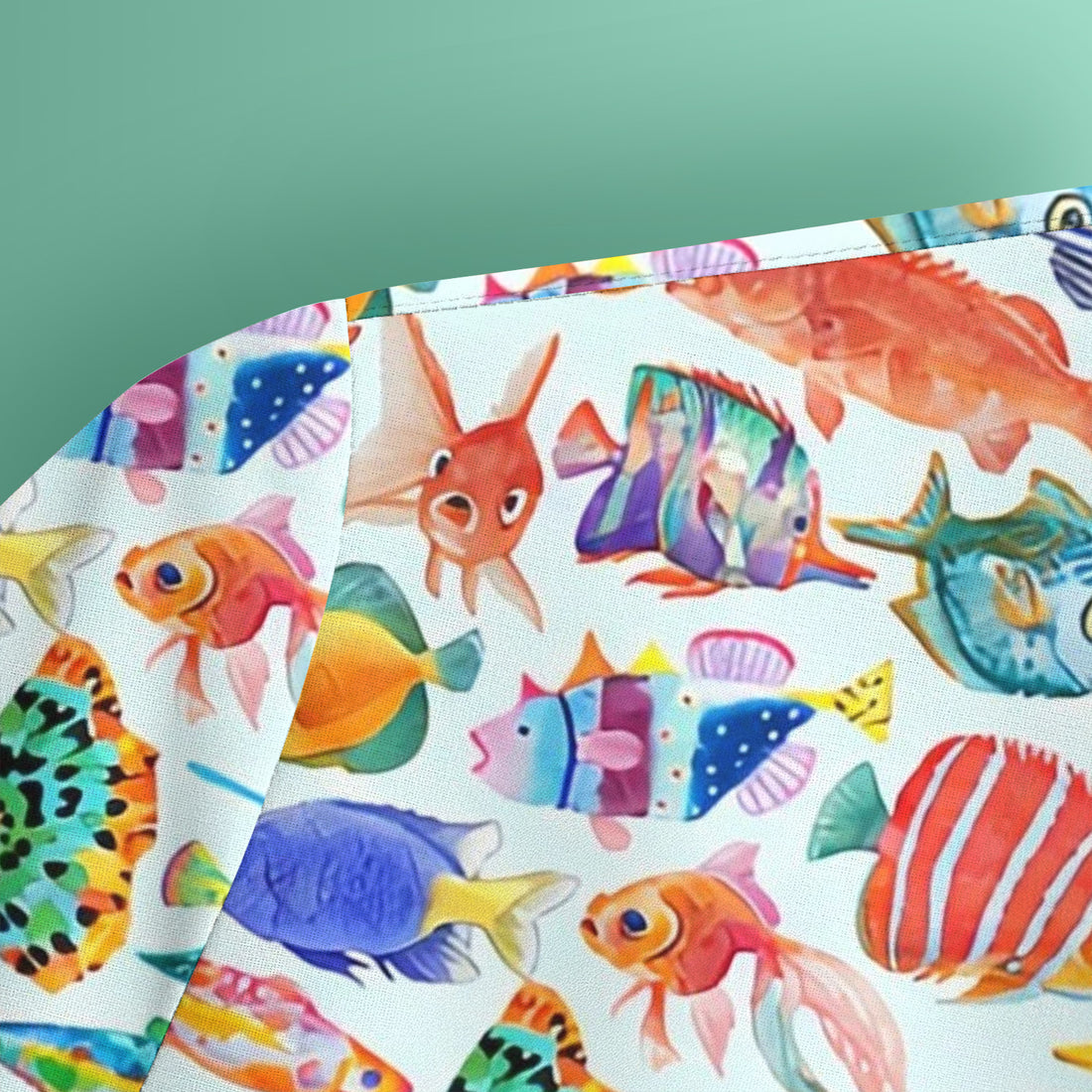 Colorful Tropical Fish Print Scrub Top, Comfortable Scrubs for Nurses