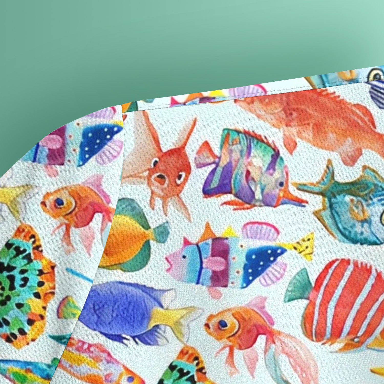 Colorful Tropical Fish Print Scrub Top, Comfortable Scrubs for Nurses
