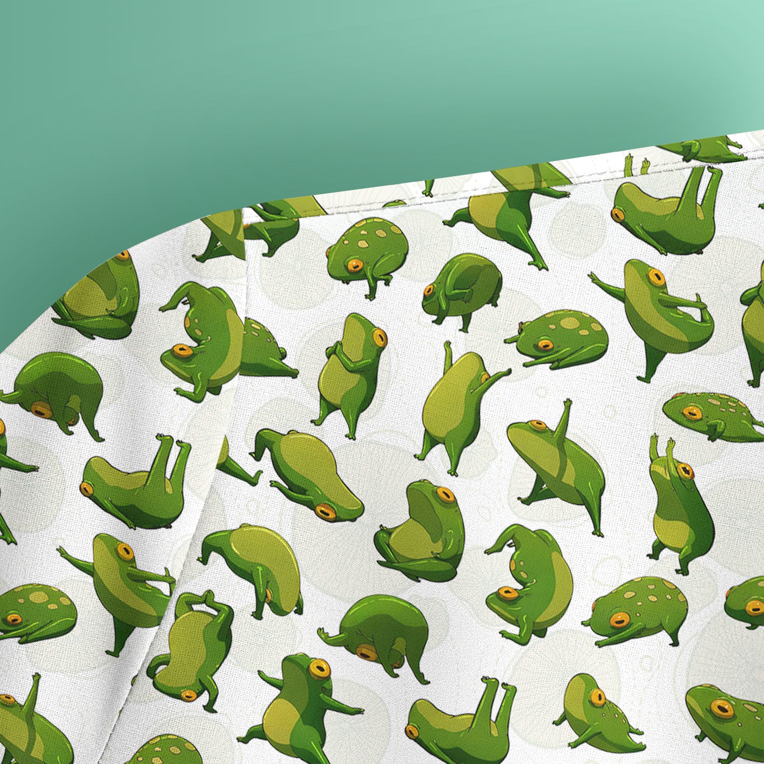 Cute Frog Cartoon Pattern Scrub Top, Comfortable Scrubs for Nurses