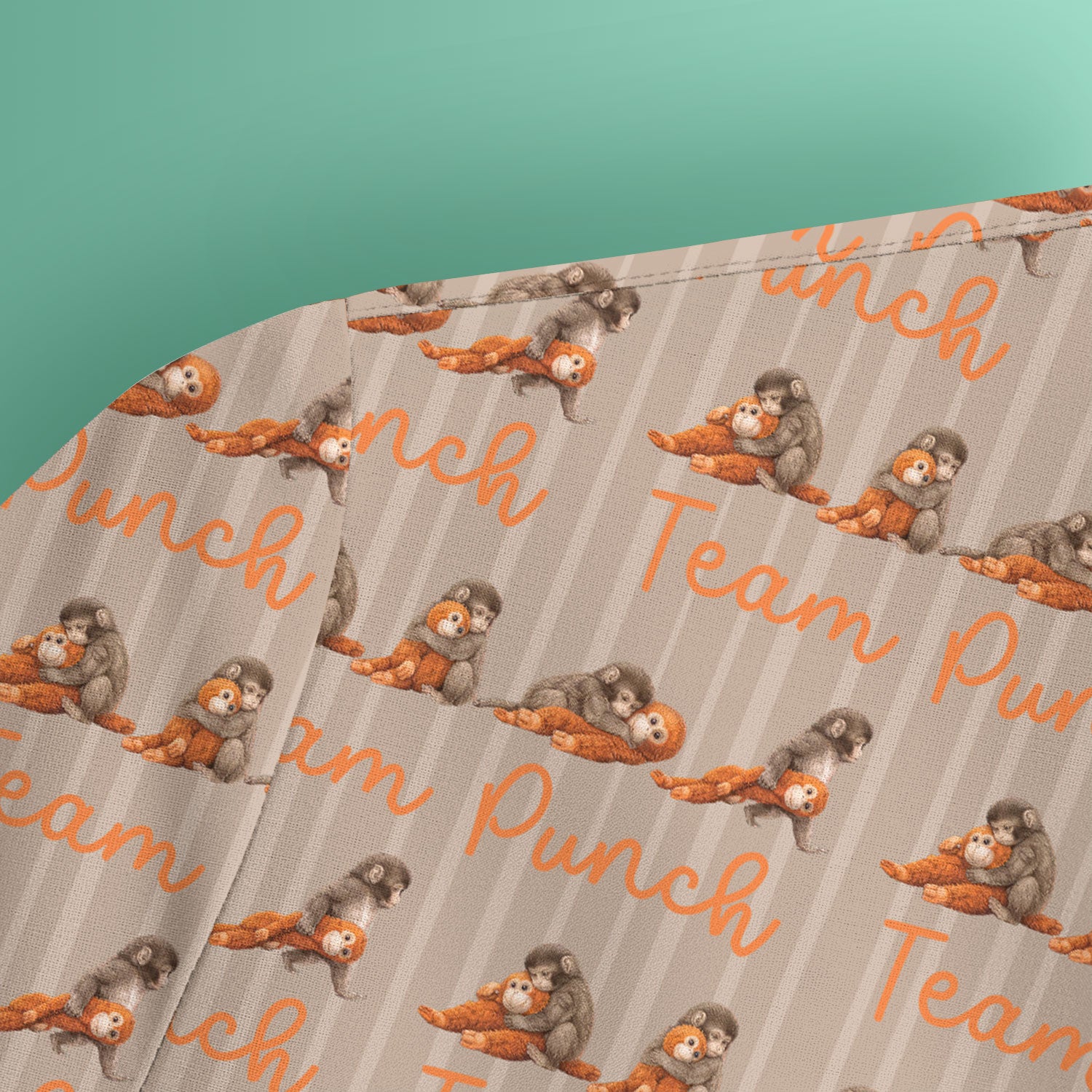Funny Monkey Team Punch Scrub Top, Breathable Fabrics Nursing Uniform