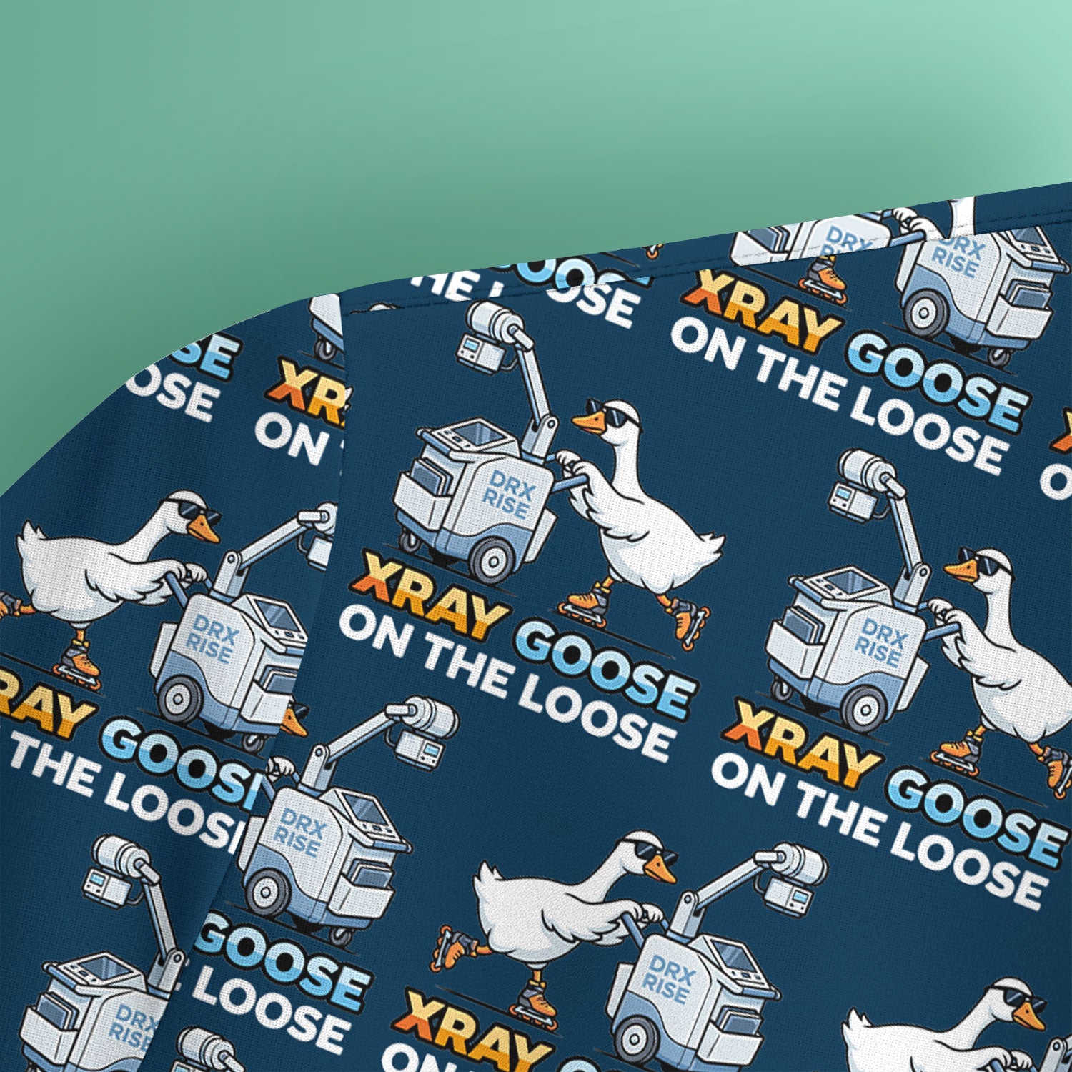 Funny Xray Goose On The Loose Pattern Scrub Top, Comfortable Scrubs for Nurses