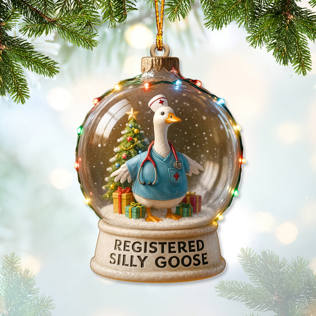 Custom Name Nurse Duck Snow Globe Ornament, Nursing Christmas Gift For RN, Personalized Holiday Decor
