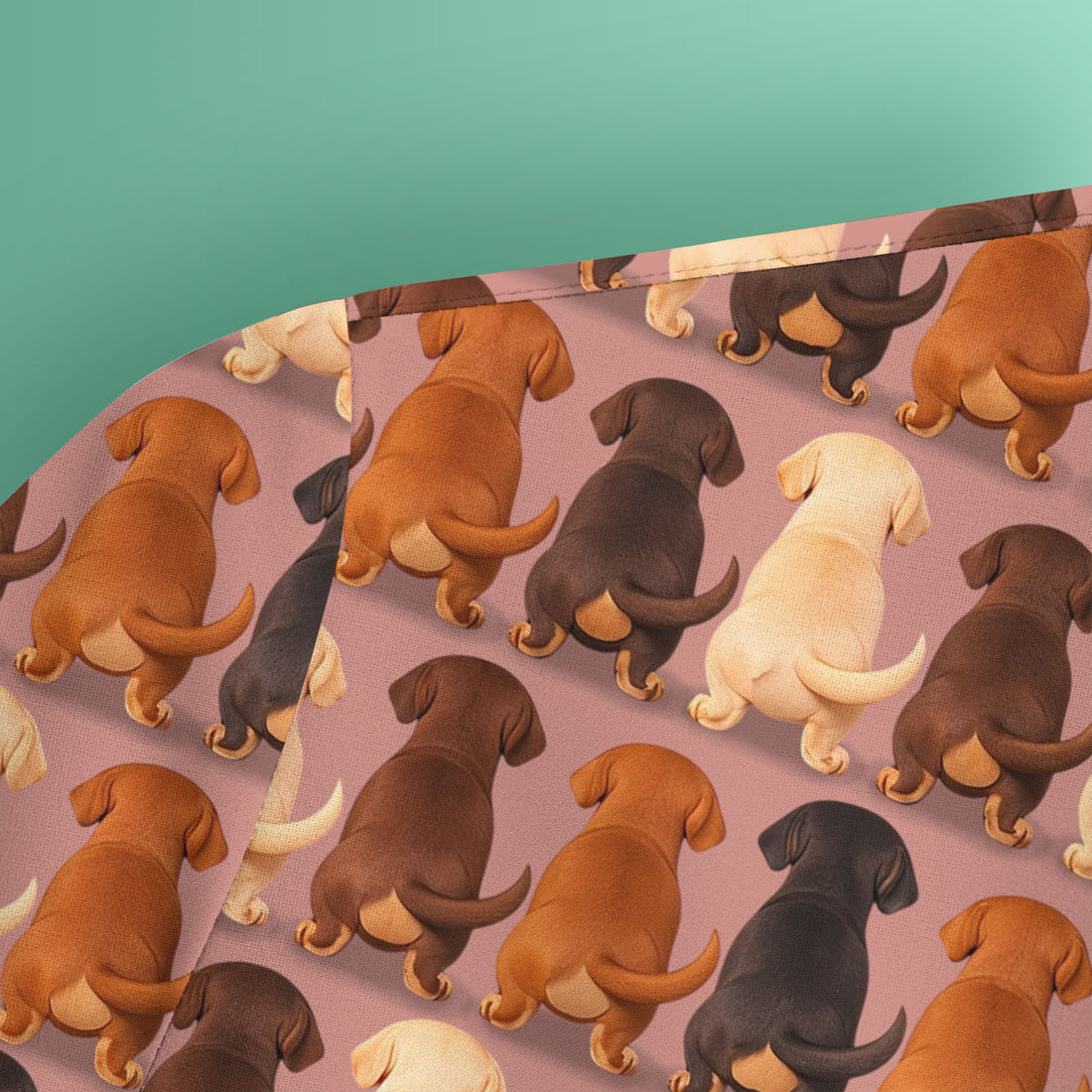 Cute Dachshund Butt Pattern All Over Print Scrubs Top, Comfortable Scrubs for Nurses