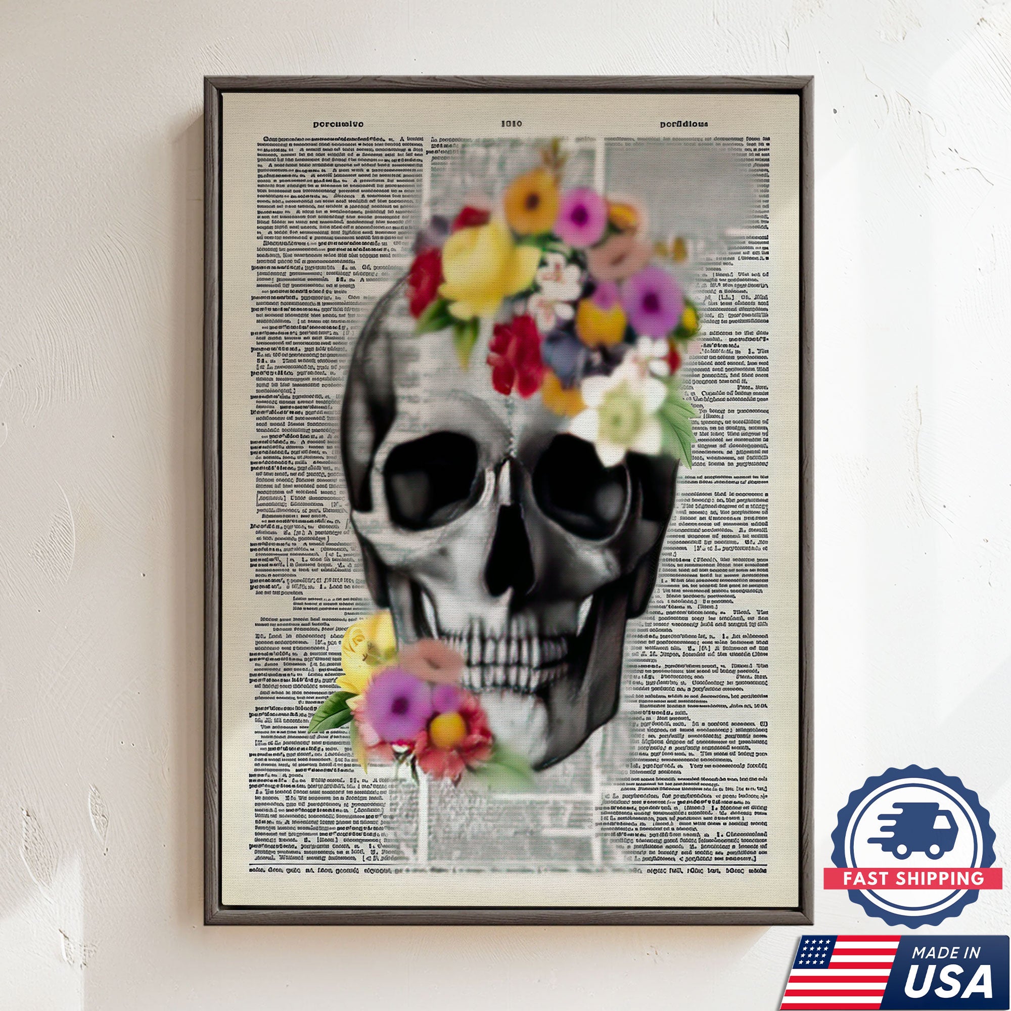 Floral Human Anatomy Nurse Canvas Wall Art, Medical Office Decor