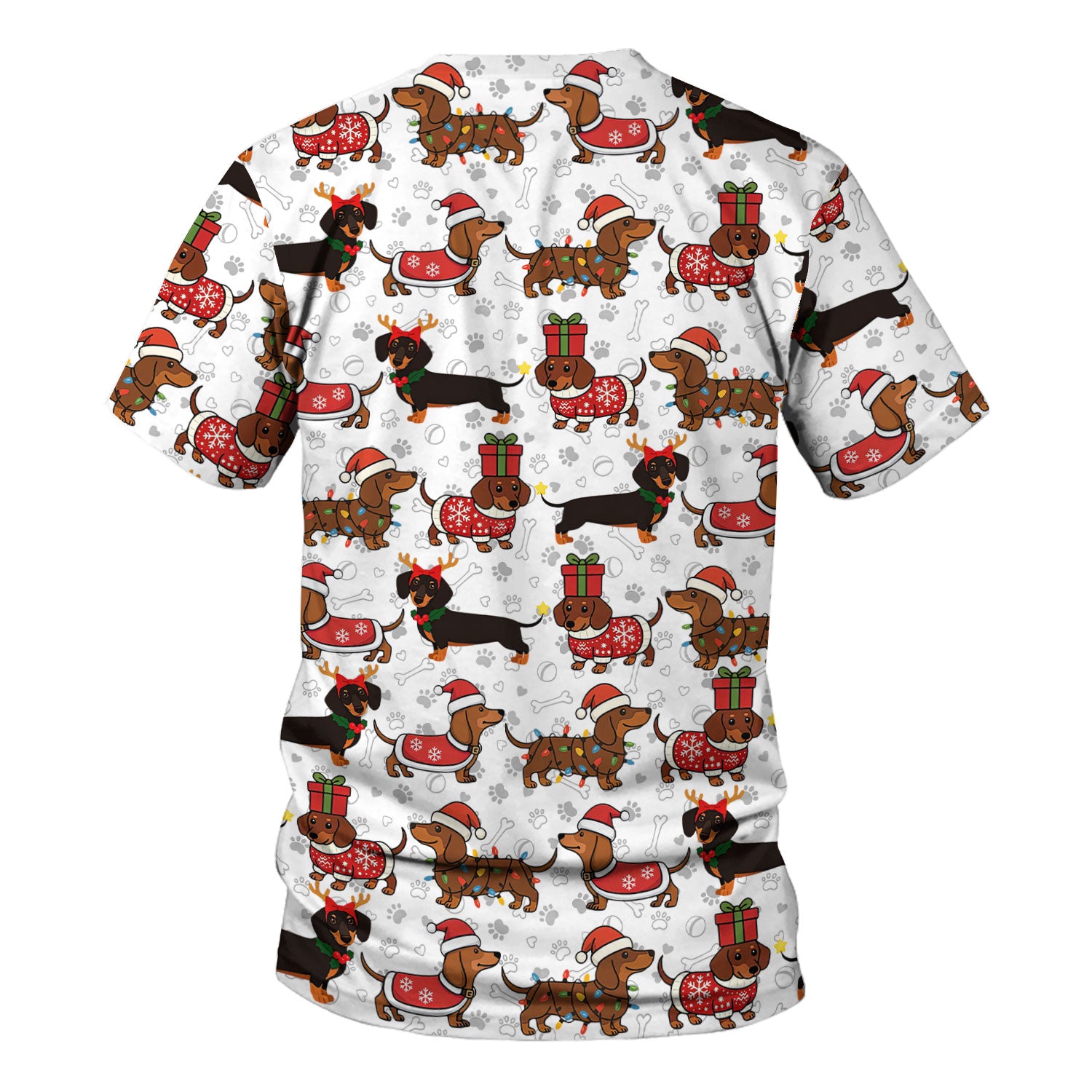 Cute Christmas Dachshund Shirt - Funny Wiener Dog in Santa Costume Multi Colors - Holiday Sausage Dog T-Shirt Gift for Pet Lovers