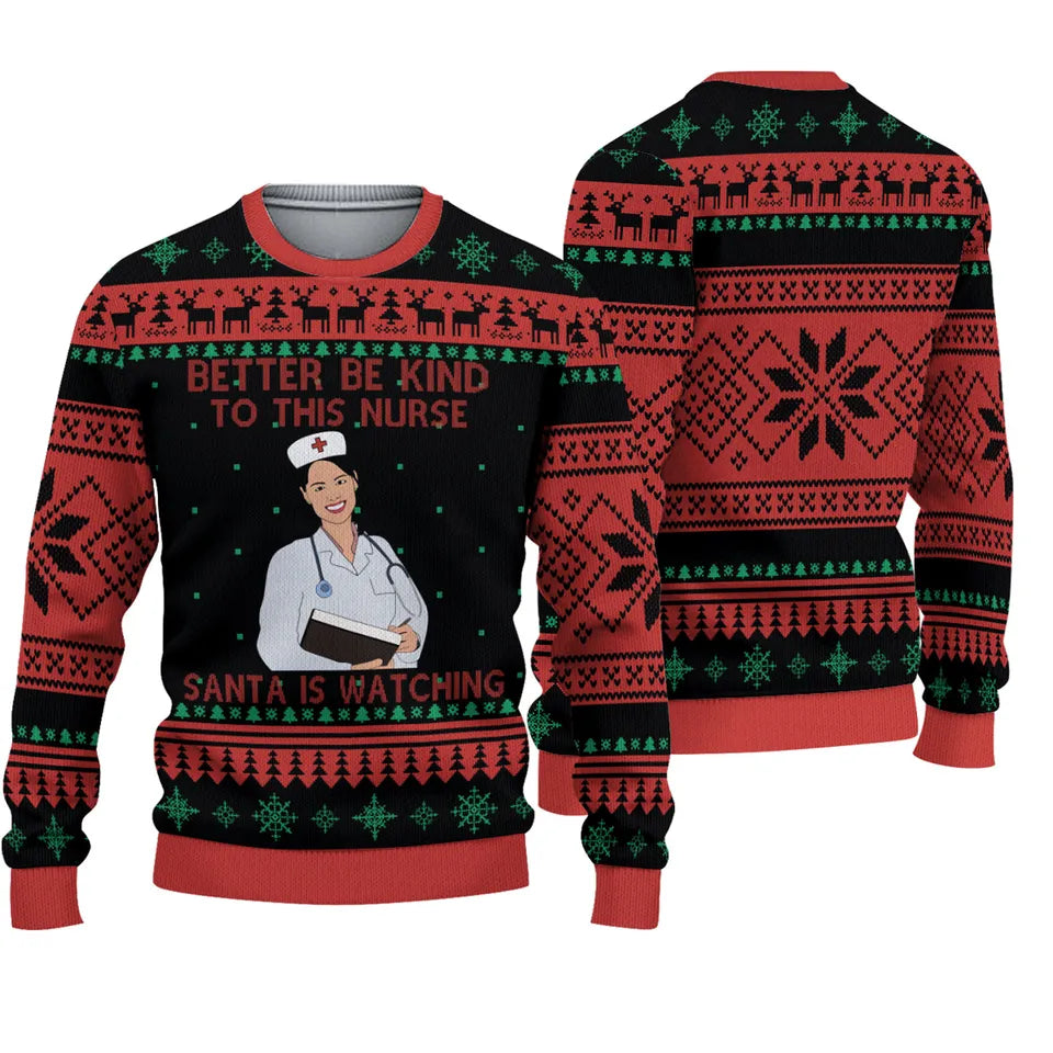 Nurse Ugly Christmas Sweaters, Funny Christmas Ugly Sweater For Nursing, Xmas Sweater For Nurse