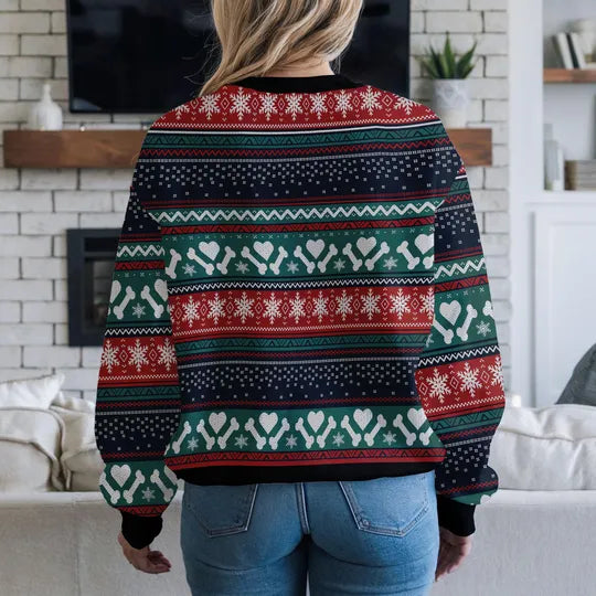 Custom Photo Funny Dog Ugly Christmas Sweater, Personalized Dog Christmas Ugly Sweater, Nurse Ugly Xmas Sweater, Gift For Nursing