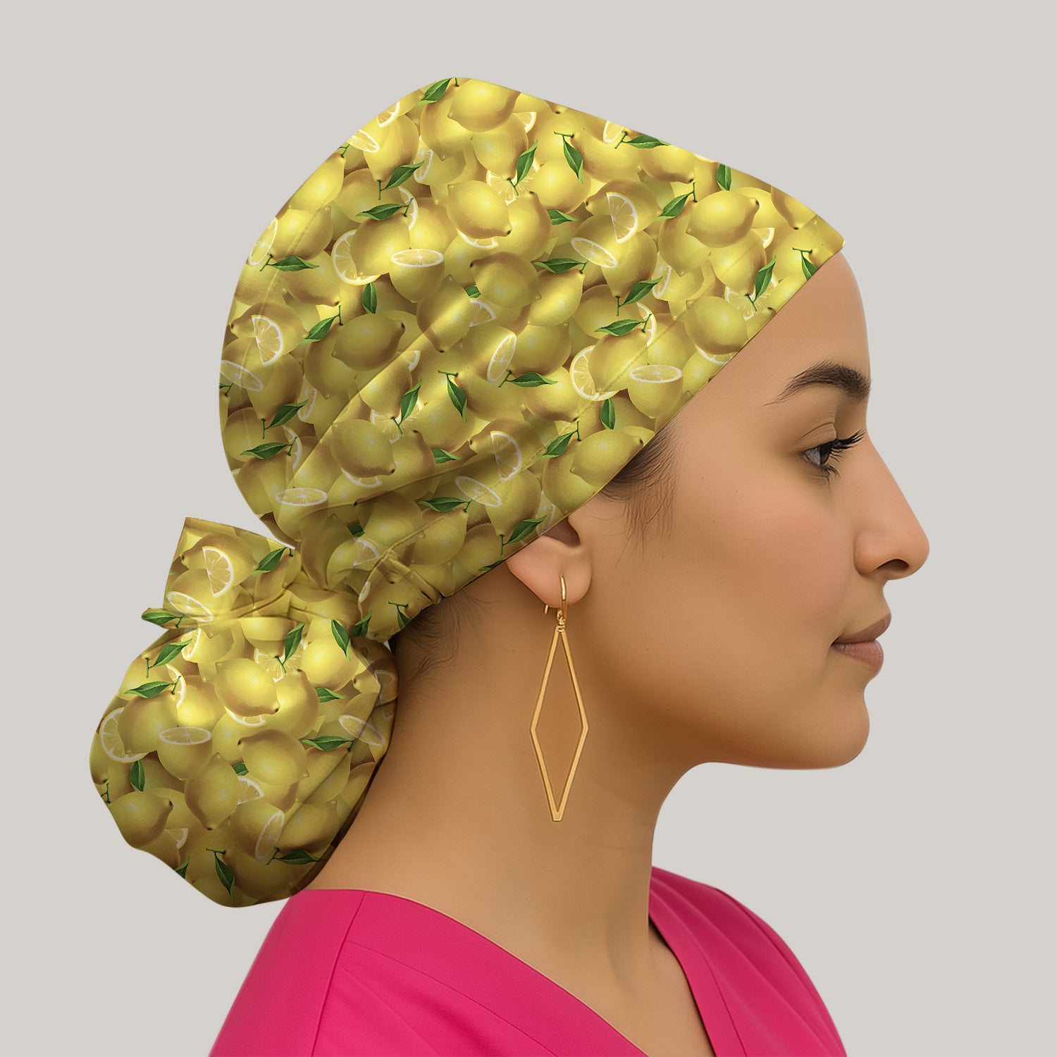 Fresh Lemon Fruit Pattern Caps, Bouffant Scrub Caps for Women