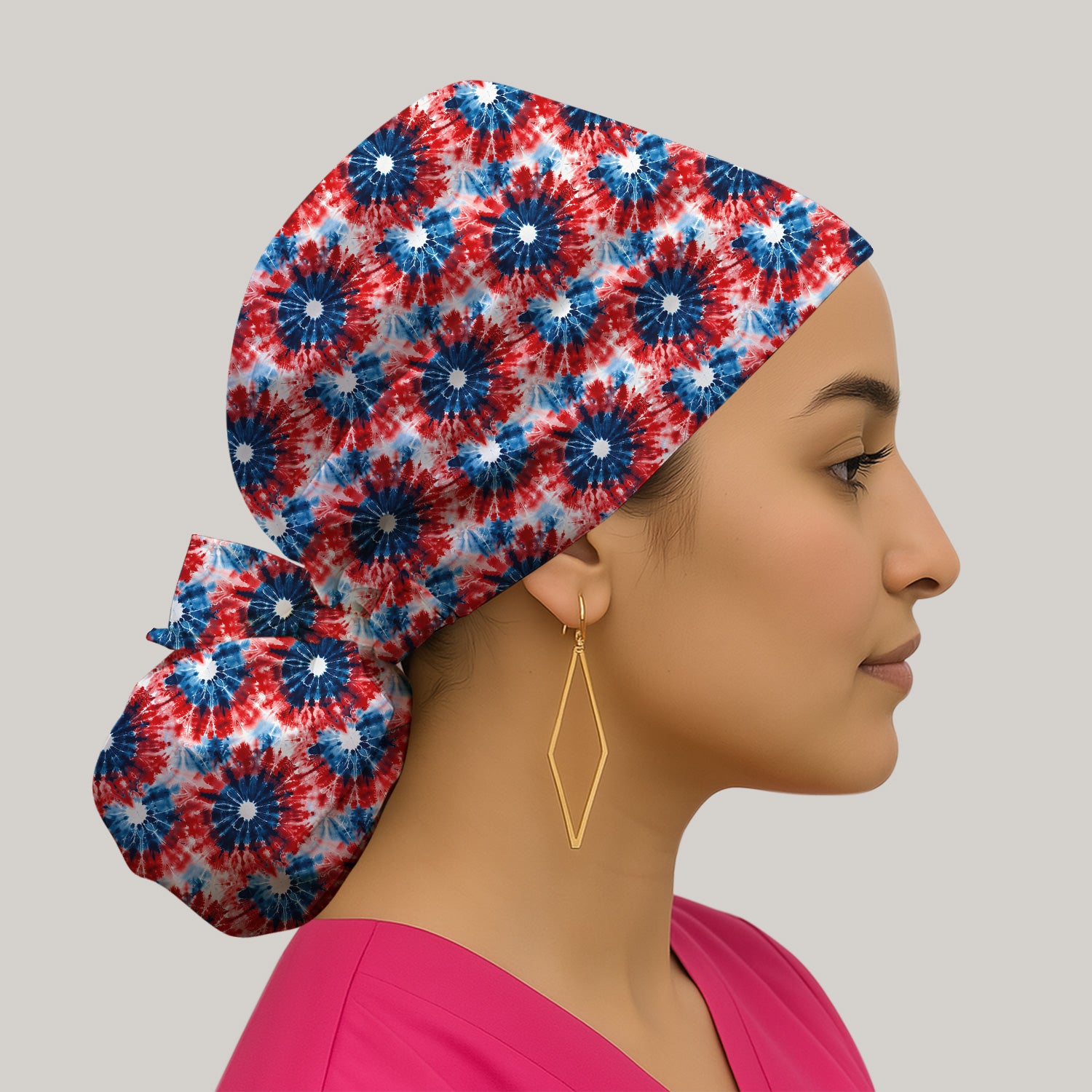 Festive Nurse Tie Dye Firework Burst Pattern Scrub Cap, Surgical Caps for Doctors