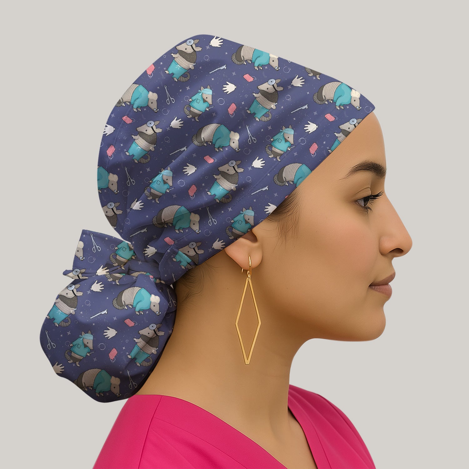 Armadillo Doctor Medical Tools Pattern Scrub Cap, Surgical Caps for Doctors