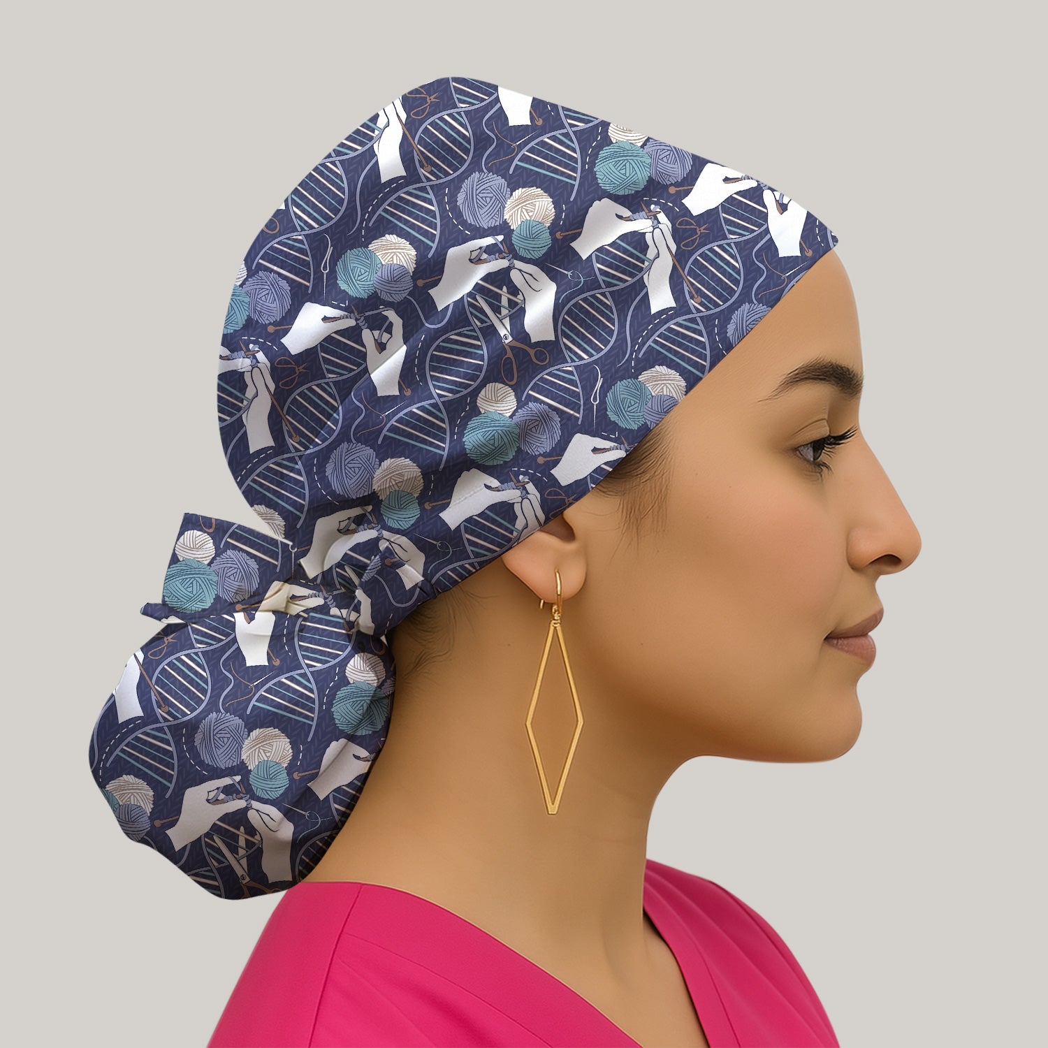DNA Helix Yarn Pattern Scrub Cap, Surgical Caps for Doctors