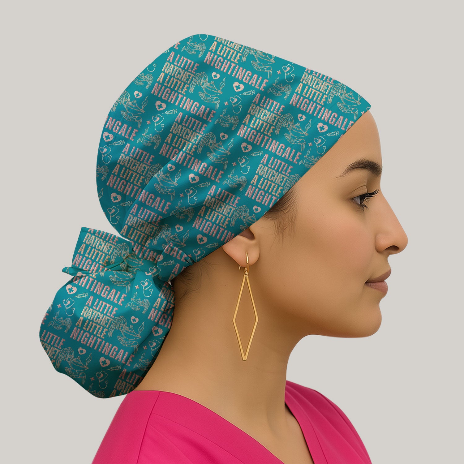 A Little Ratchet A Little Nightingale Scrub Cap, Breathable Fabrics Caps Uniform