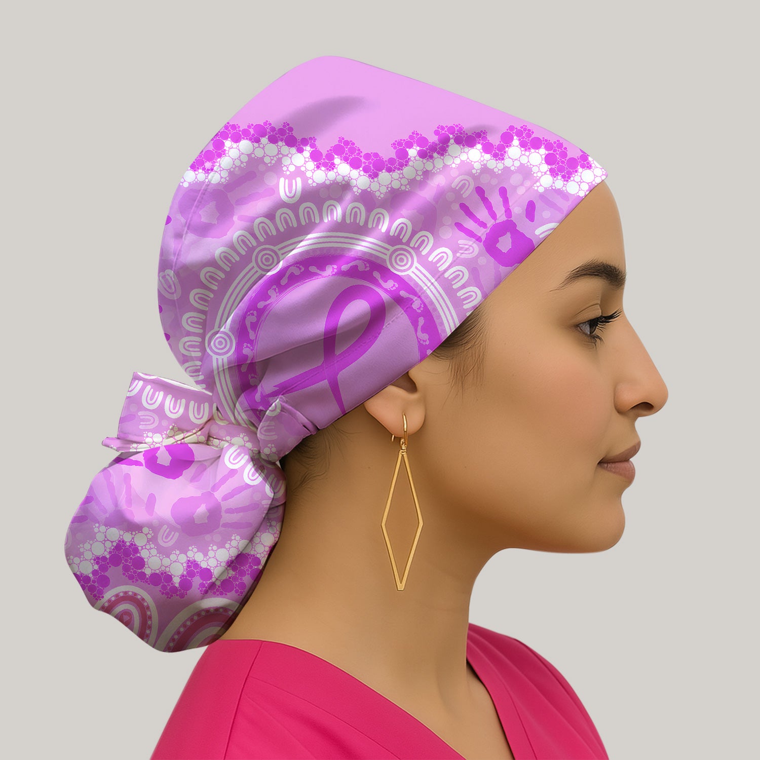 Meaningful Pink Ribbon Scrub Cap, Surgical Caps for Doctors