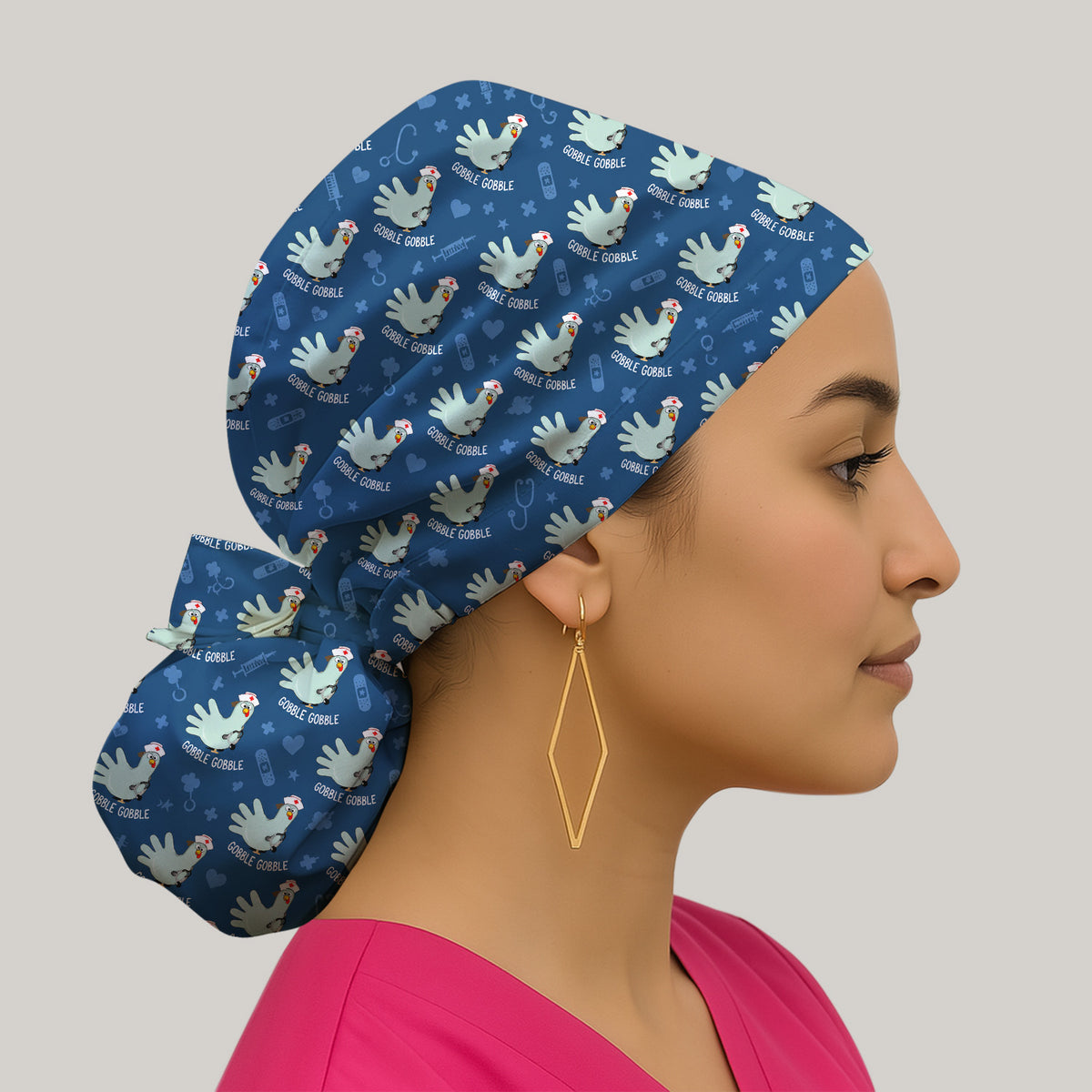 Funny Gobble Gobble Nurse Turkey Scrub Cap, Surgical Caps for Nurses