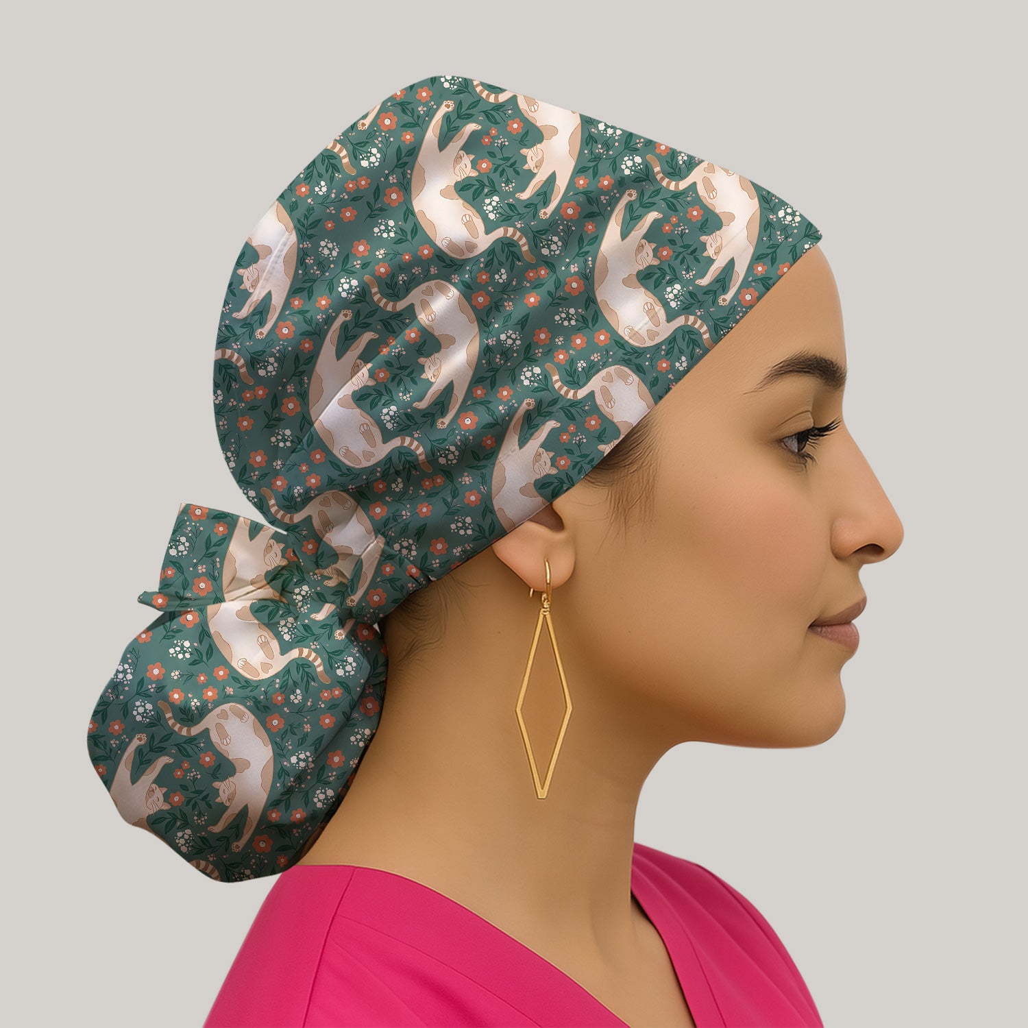 Glowing Blue Butterfly Garden Pattern Scrub Cap, Surgical Caps for Doctors