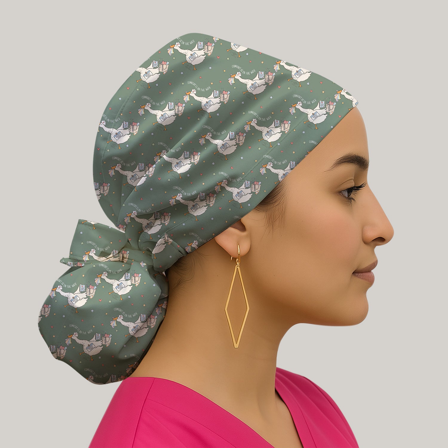 Cute Comfort Is On The Way Goose Scrub Cap, Surgical Caps for Doctors