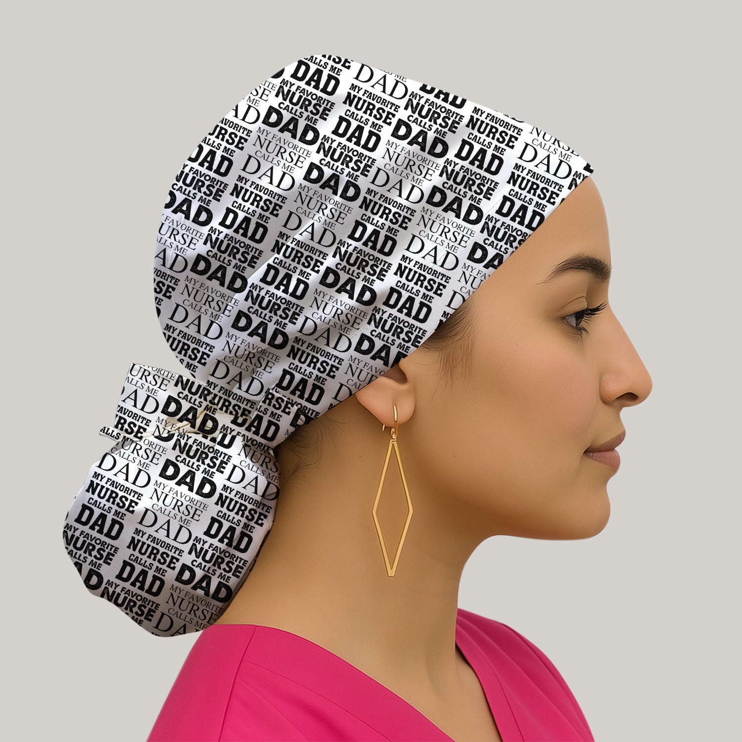 Favorite Nurse Calls Dad Pattern Scrub Cap, Surgical Caps for Doctors