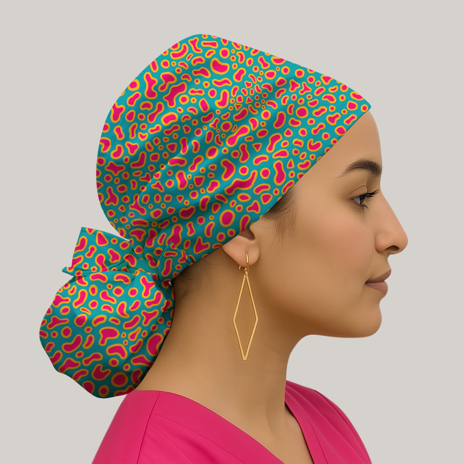 Colorful Abstract Leopard Pattern Print Cap, Surgical Caps for Nurses