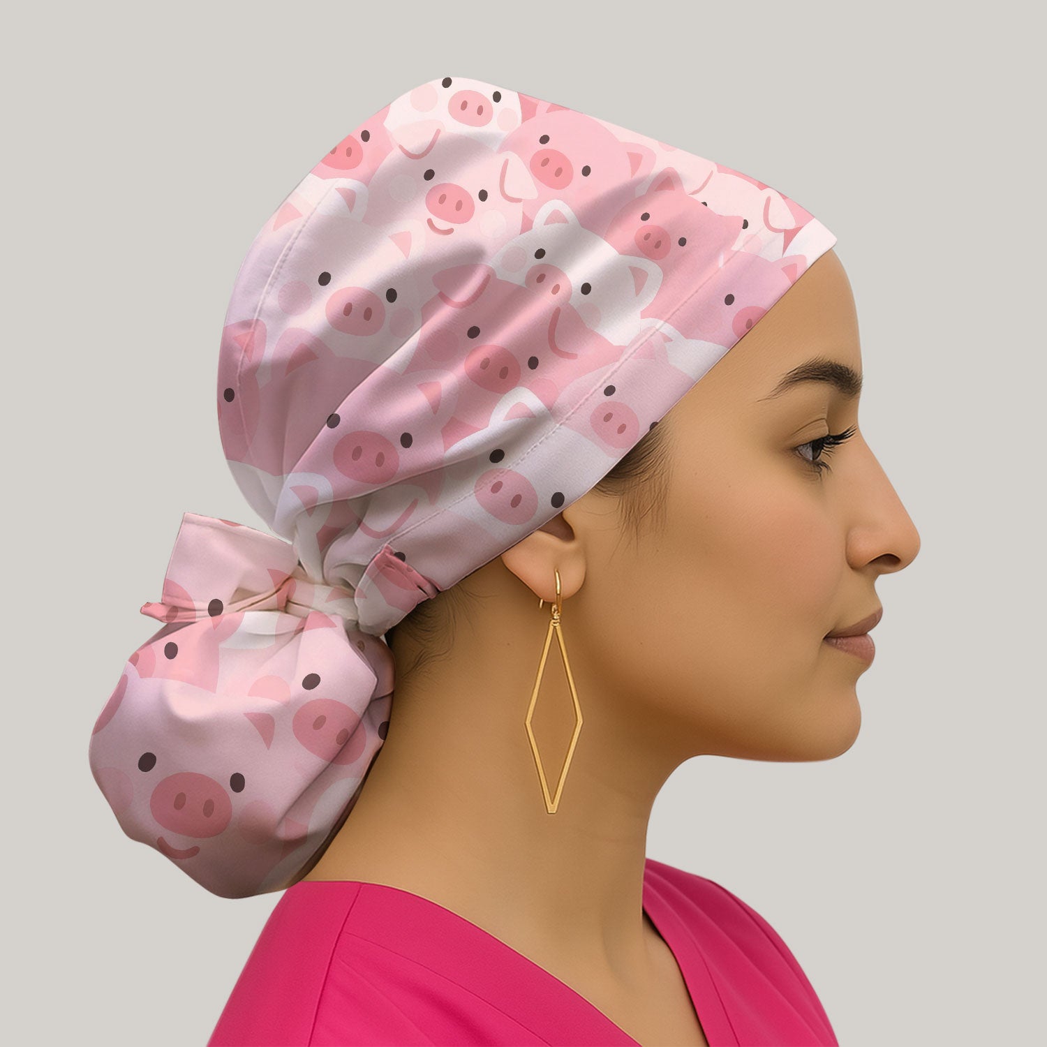 Cute Pig Nursing Scrub Cap, Comfortable Scrubs For Nurses