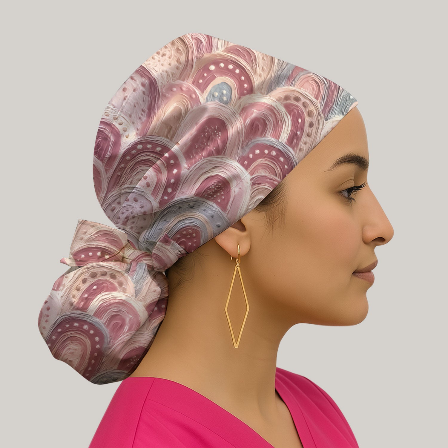 Aboriginal Dot Painting Scrub Cap, Tracks And Dreamtime Journey Lines Medical Pattern Hat, Breathable Fabrics Nursing Uniform