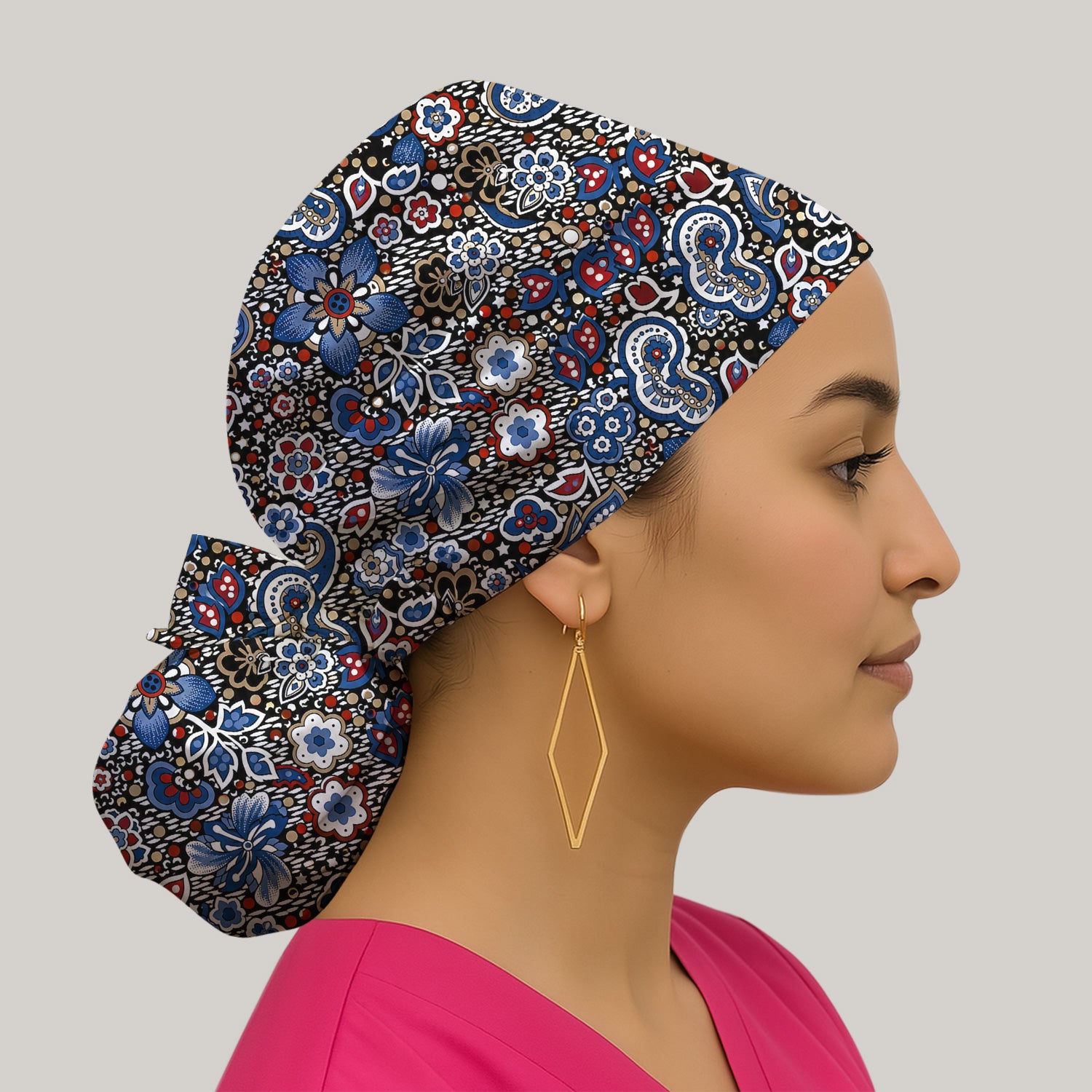 Classic Paisley Floral Pattern Scrub Cap, Surgical Caps for Doctors