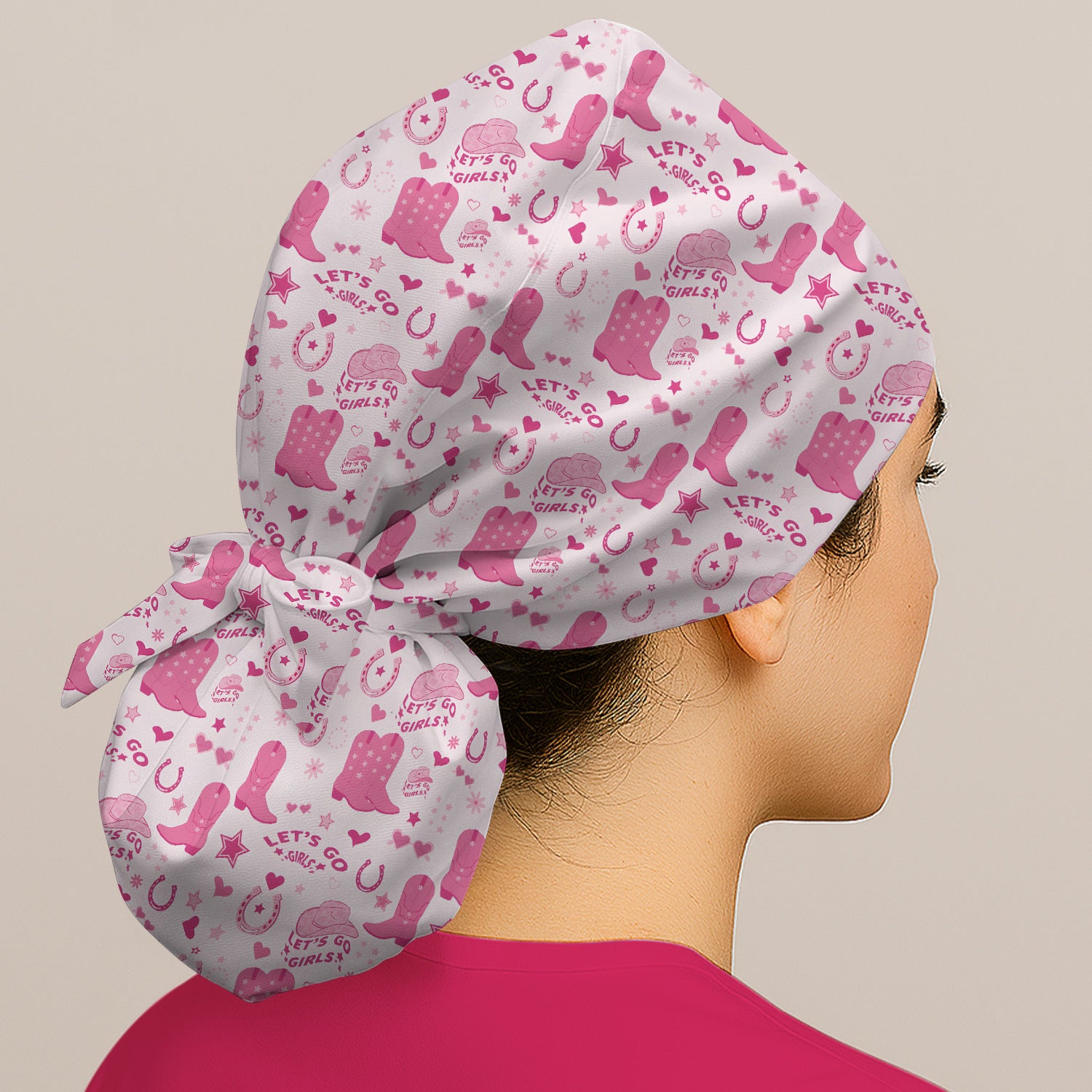 Cute Love Hearts Doodle Print Scrub Cap, Surgical Caps for Doctors