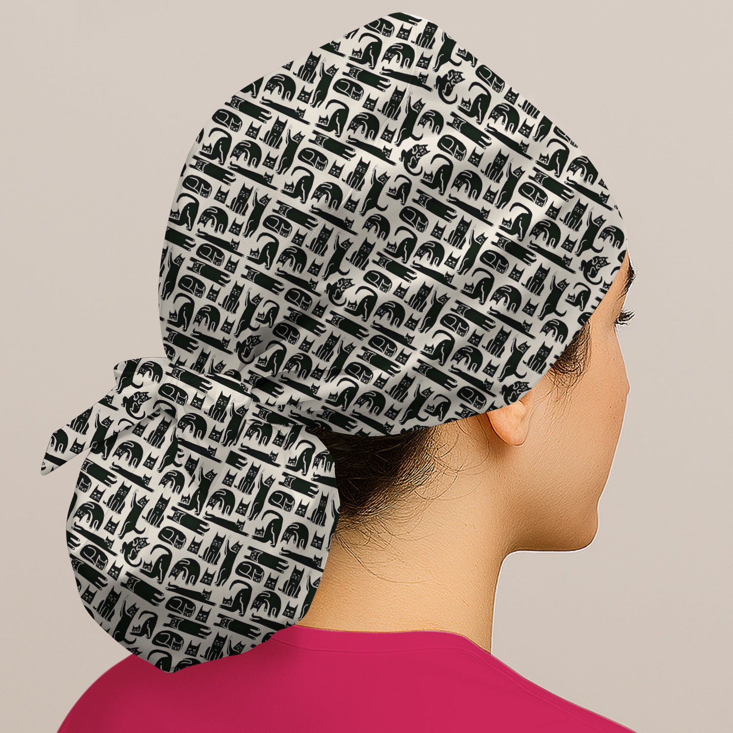 Cute Funny Cat Poses Print Scrub Caps, Surgical Caps for Doctors