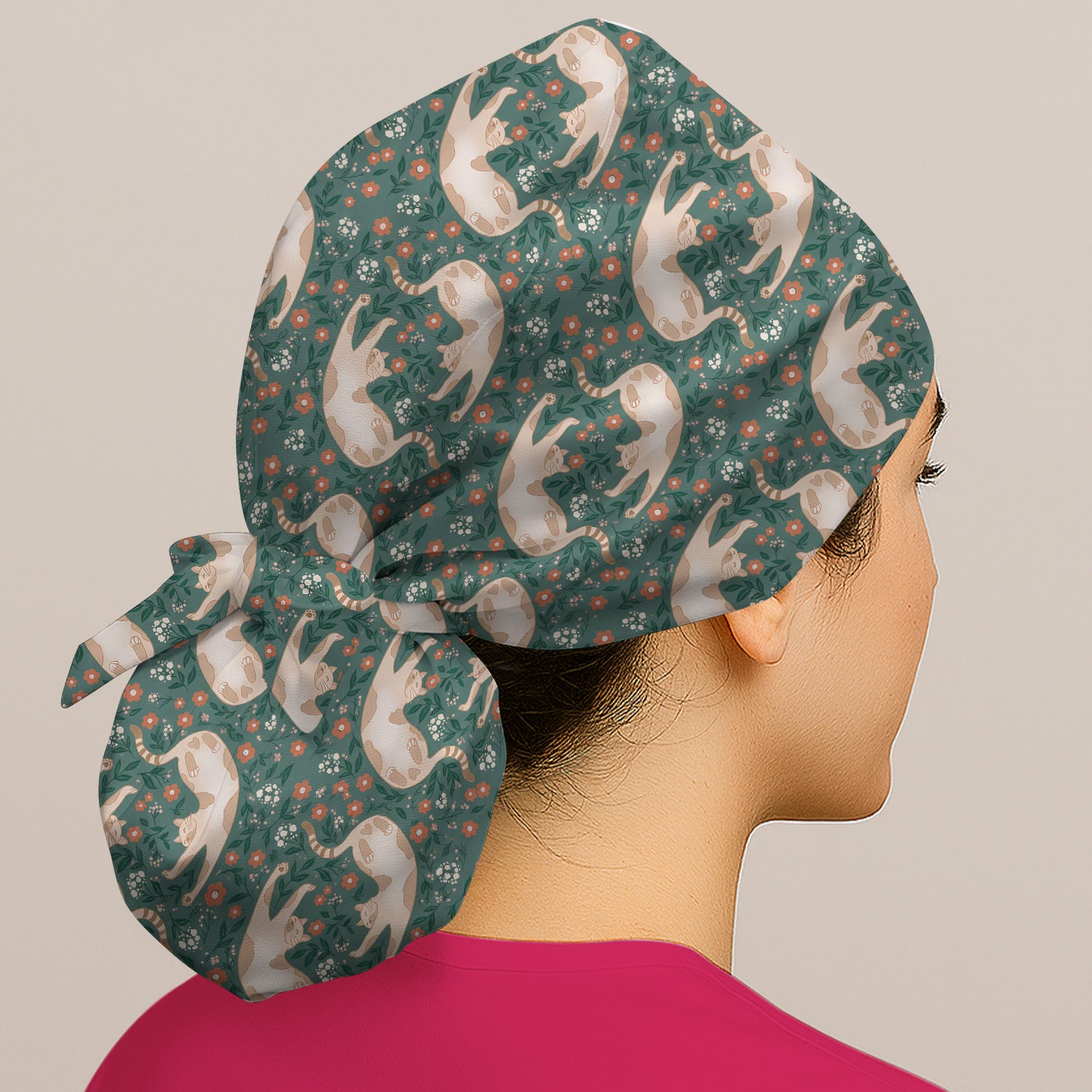 Glowing Blue Butterfly Garden Pattern Scrub Cap, Surgical Caps for Doctors