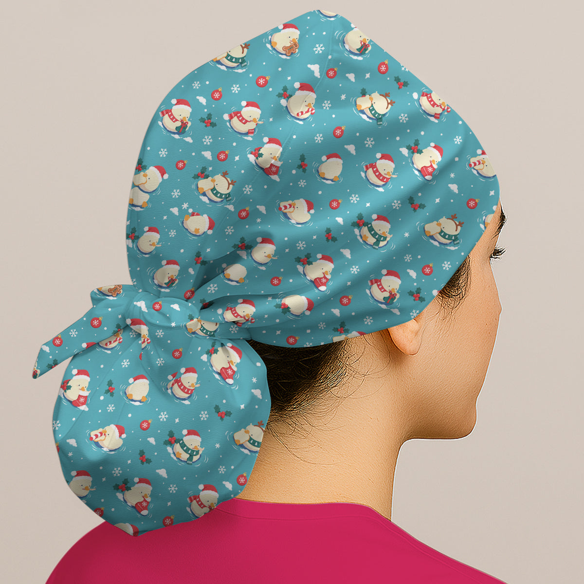 Christmas Ducks In Santa Hats Scrub Cap, Surgical Caps for Doctors