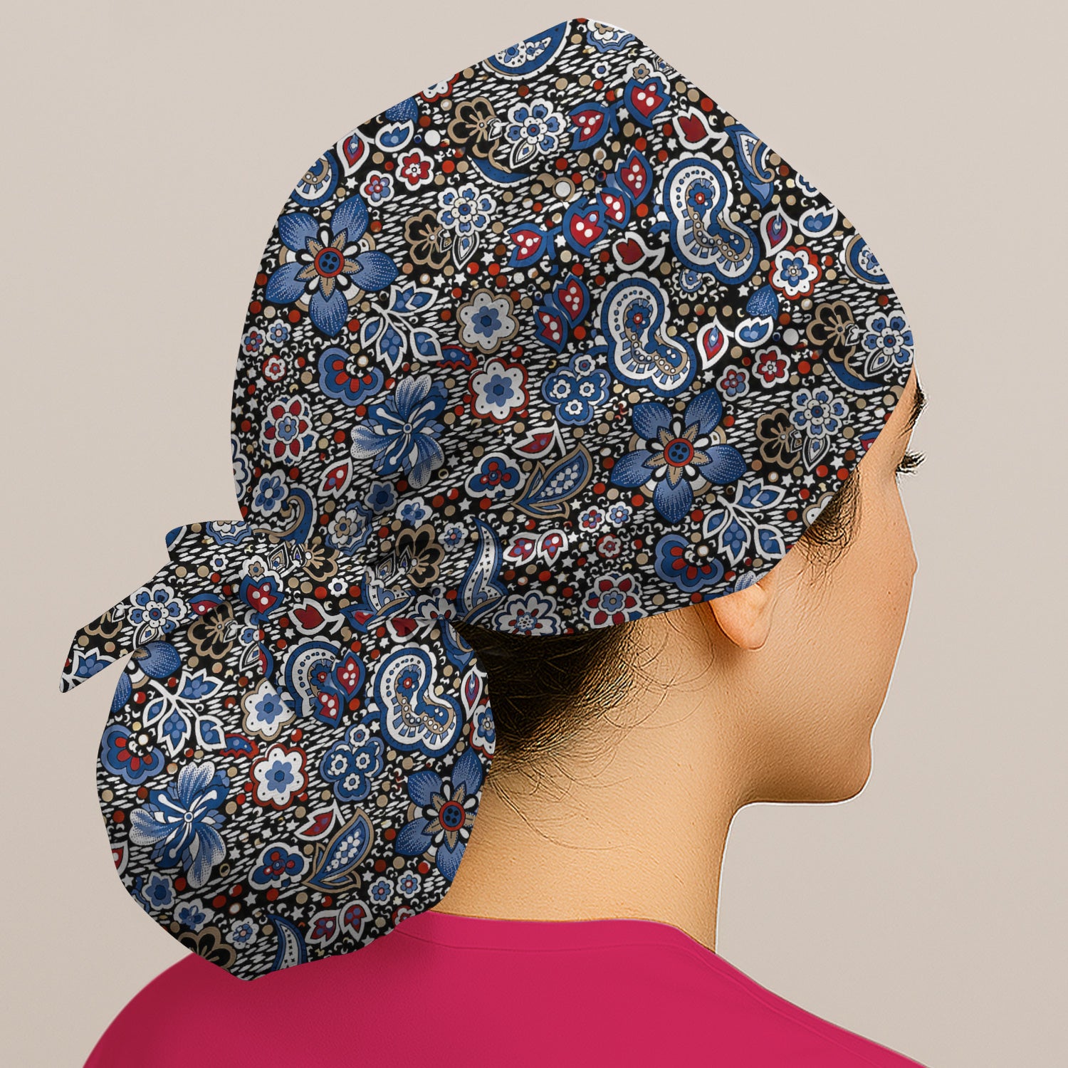Classic Paisley Floral Pattern Scrub Cap, Surgical Caps for Doctors