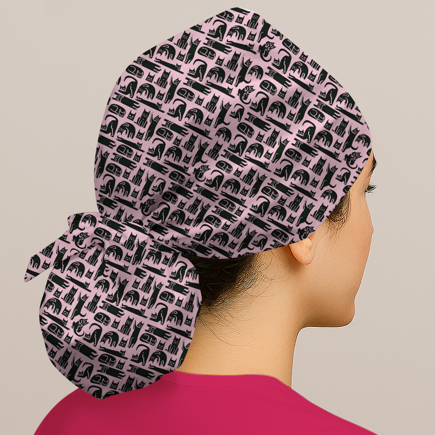 Cute Funny Cat Poses Print Scrub Caps, Surgical Caps for Doctors