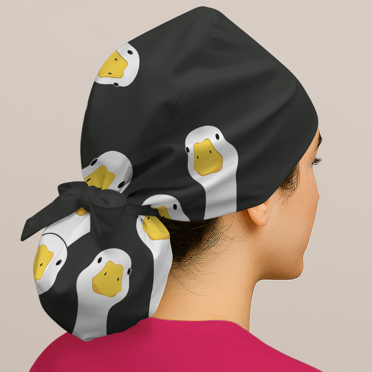 Funny Peekaboo Goose Faces Scrub Cap, Surgical Caps for Doctors