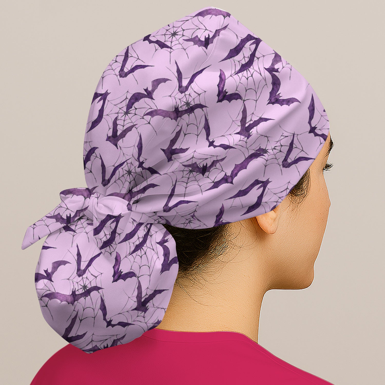 Halloween Bat with Spider Web Scrub Cap, Surgical Caps for Doctors