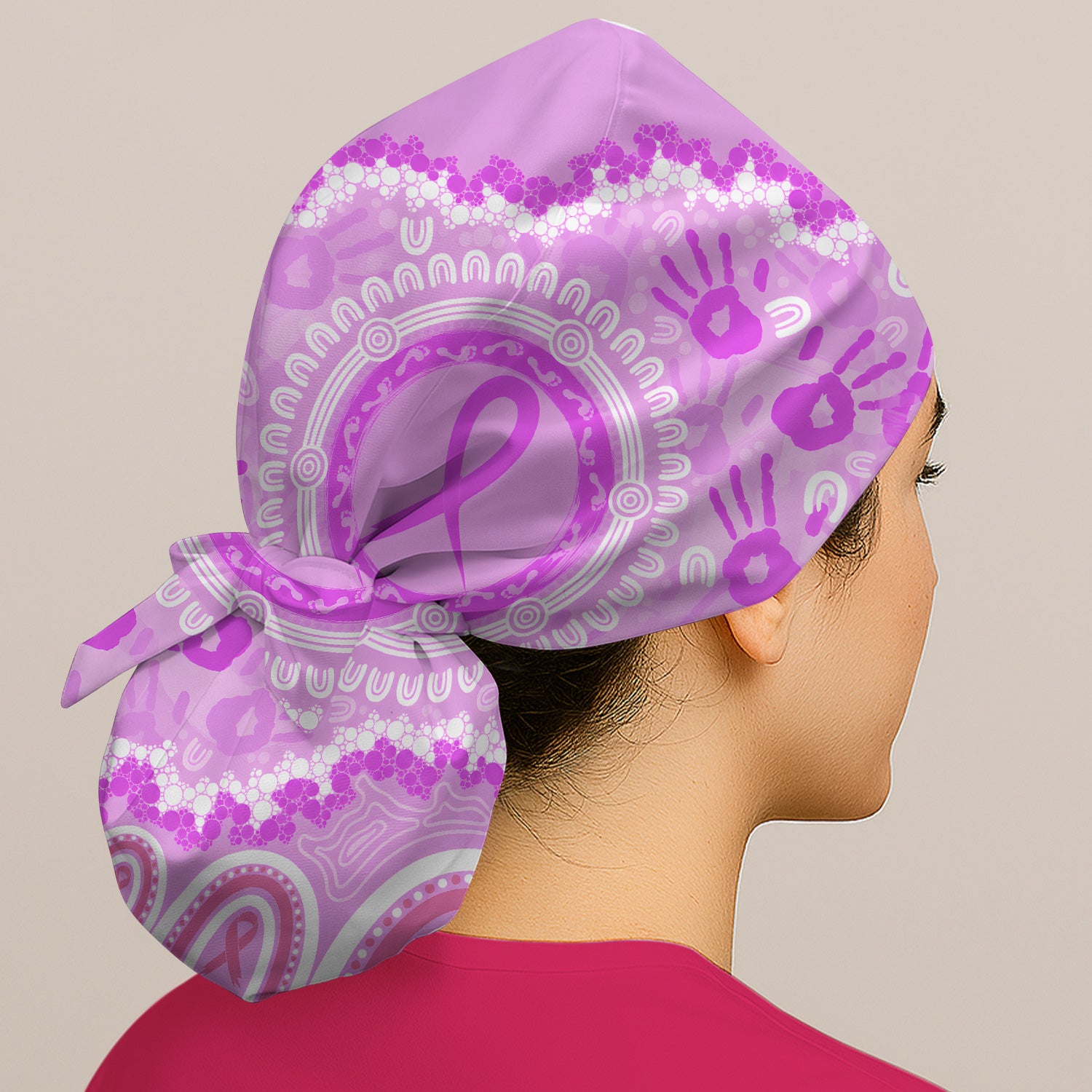 Meaningful Pink Ribbon Scrub Cap, Surgical Caps for Doctors