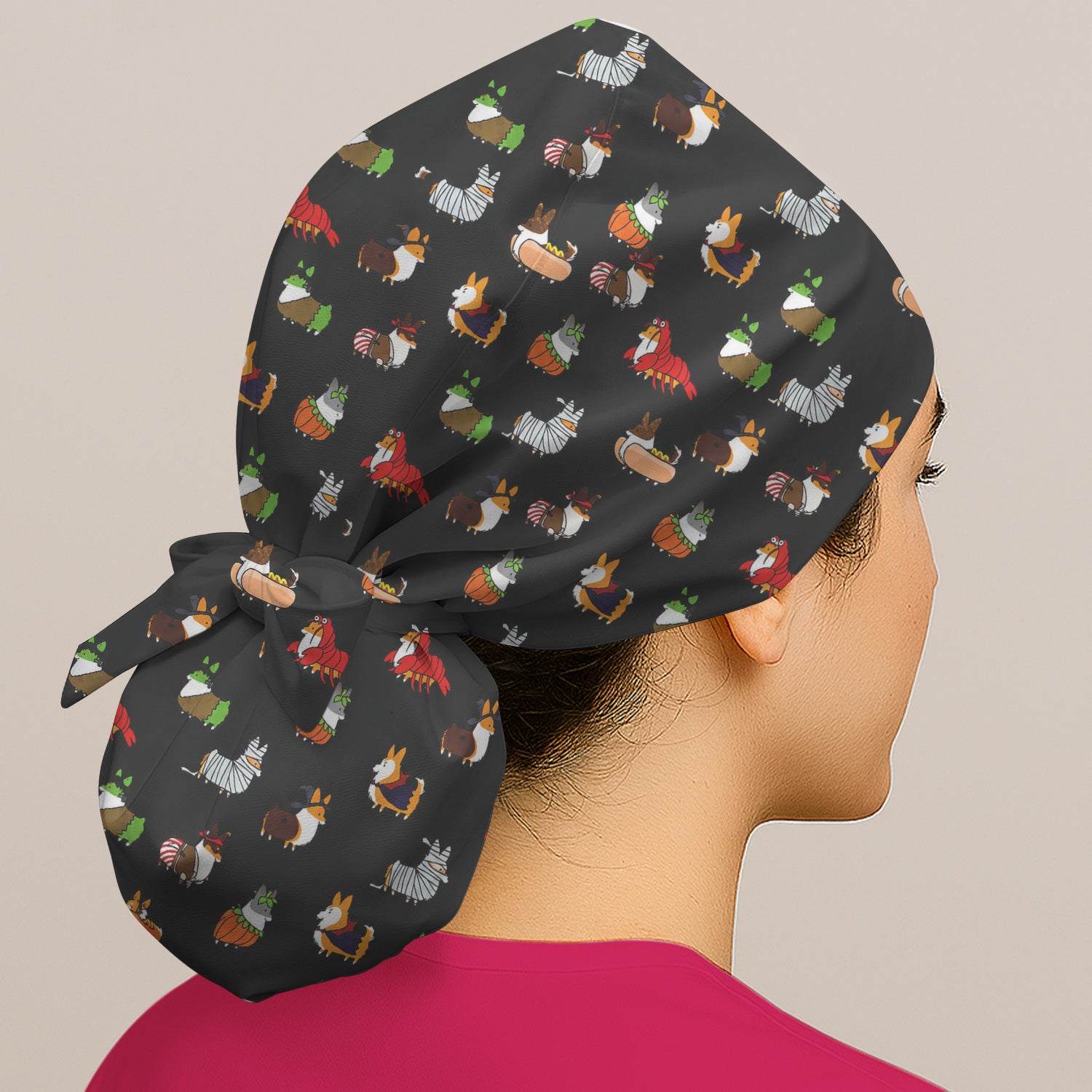 Cute Halloween Costume Corgis Scrub Cap, Surgical Caps for Doctors