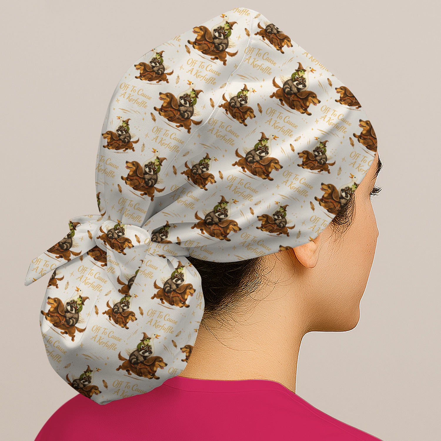 Funny Halloween Off To Cause A Kerfuffle Pattern Scrub Cap, Surgical Caps for Doctors