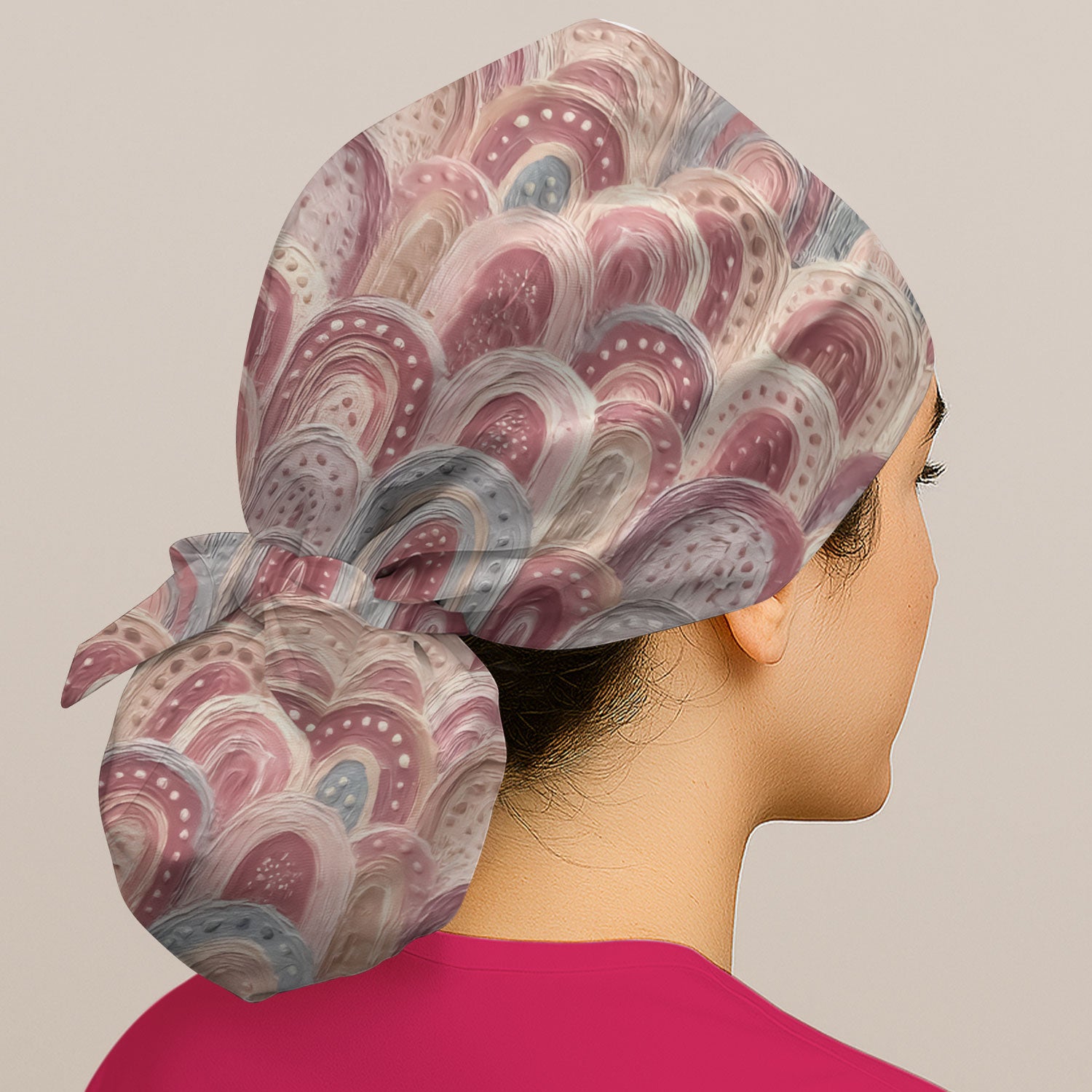 Aboriginal Dot Painting Scrub Cap, Tracks And Dreamtime Journey Lines Medical Pattern Hat, Breathable Fabrics Nursing Uniform