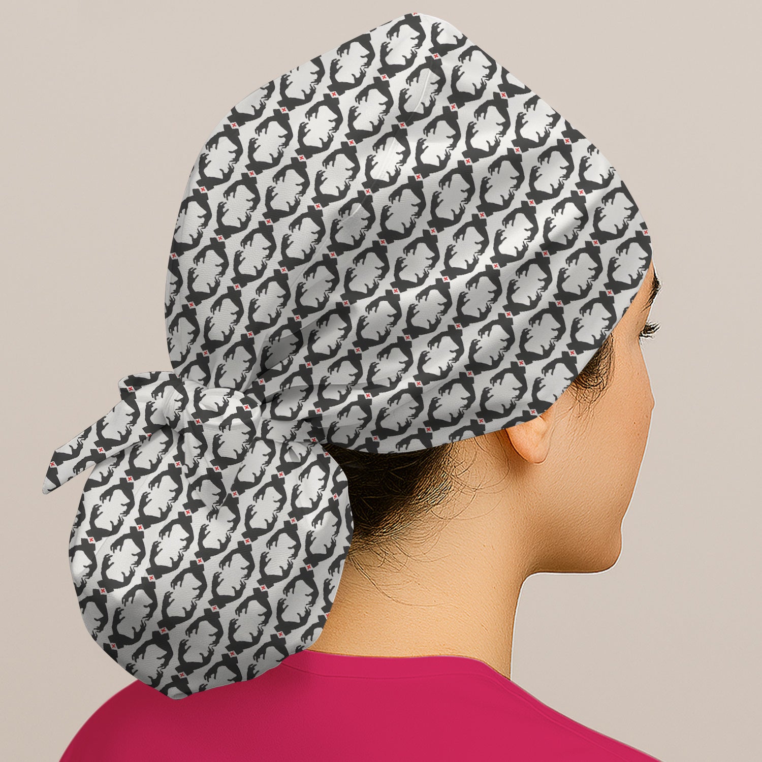 Creepy Hands Black White Red Patterns Scrub Cap, Surgical Caps for Doctors