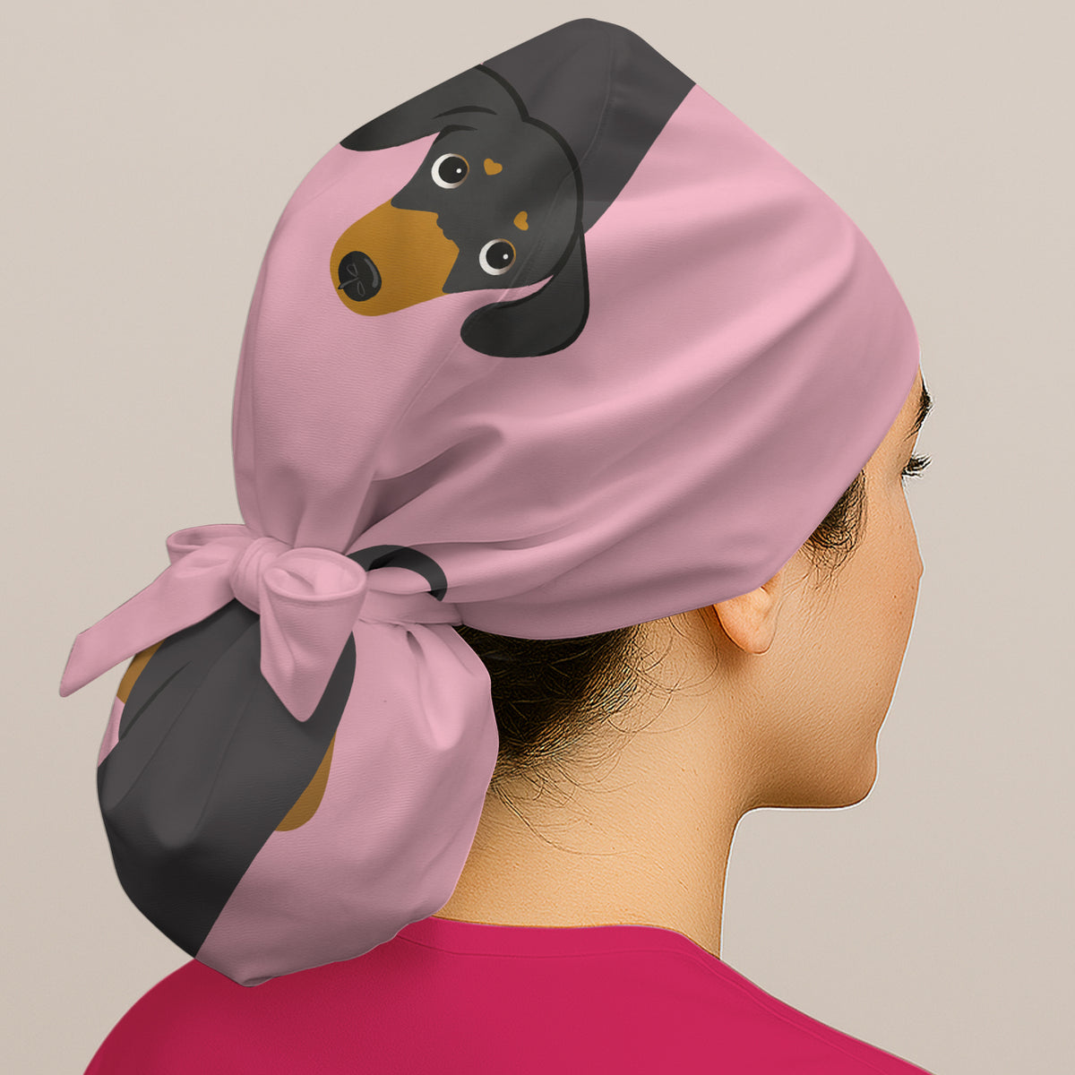 Cute Peekaboo Dachshund Dog Scrub Cap, Surgical Caps for Doctors