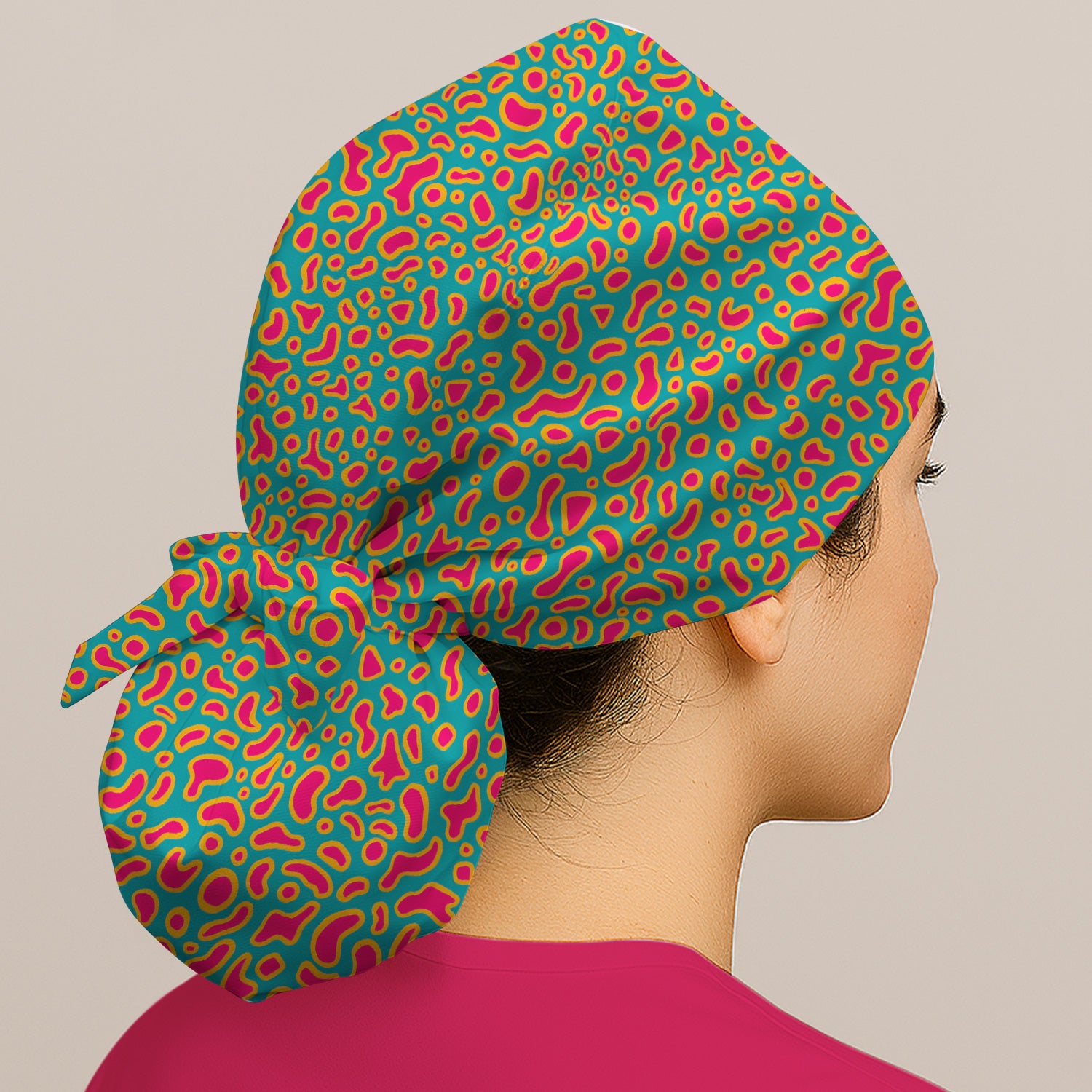 Colorful Abstract Leopard Pattern Print Cap, Surgical Caps for Nurses