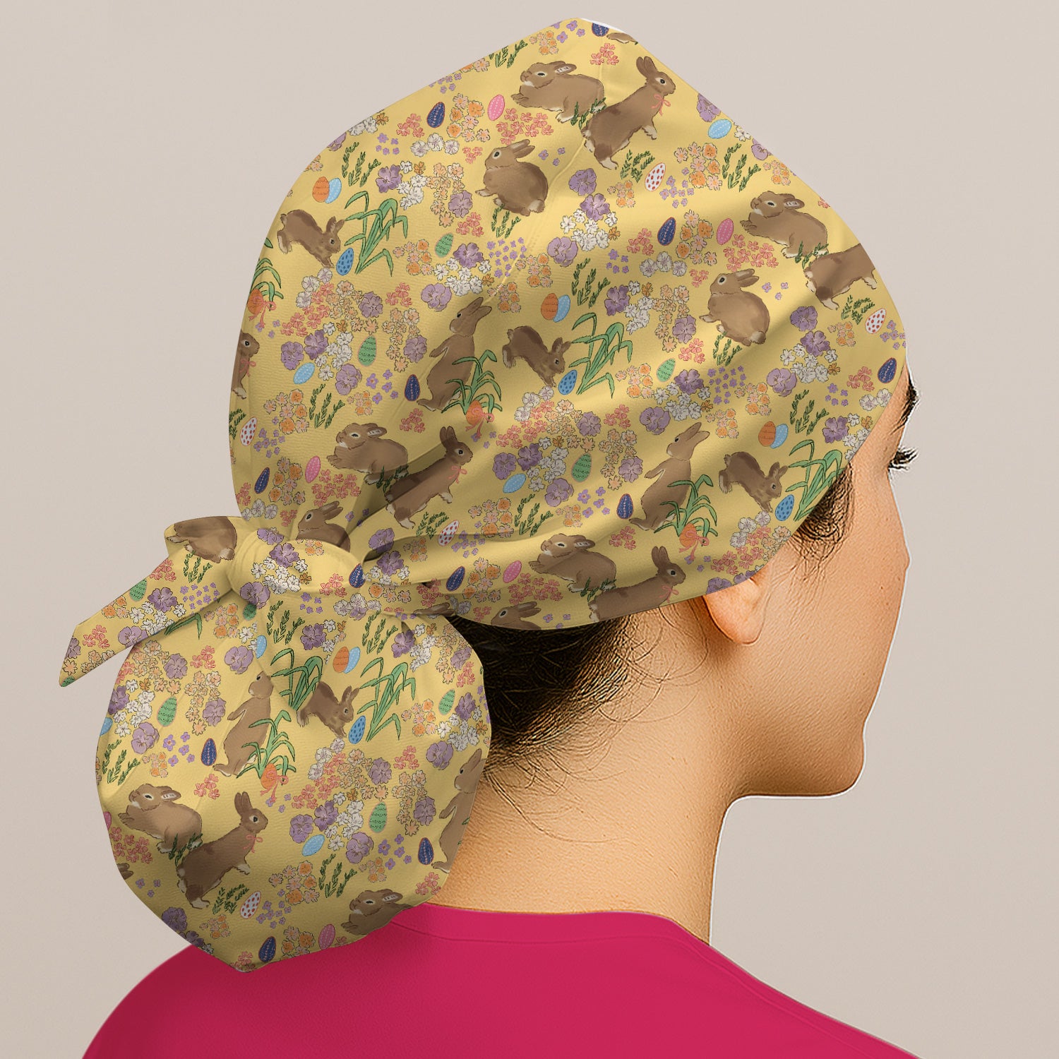 Cute Easter Bunny Pattern Scrub Cap, Surgical Caps for Doctors
